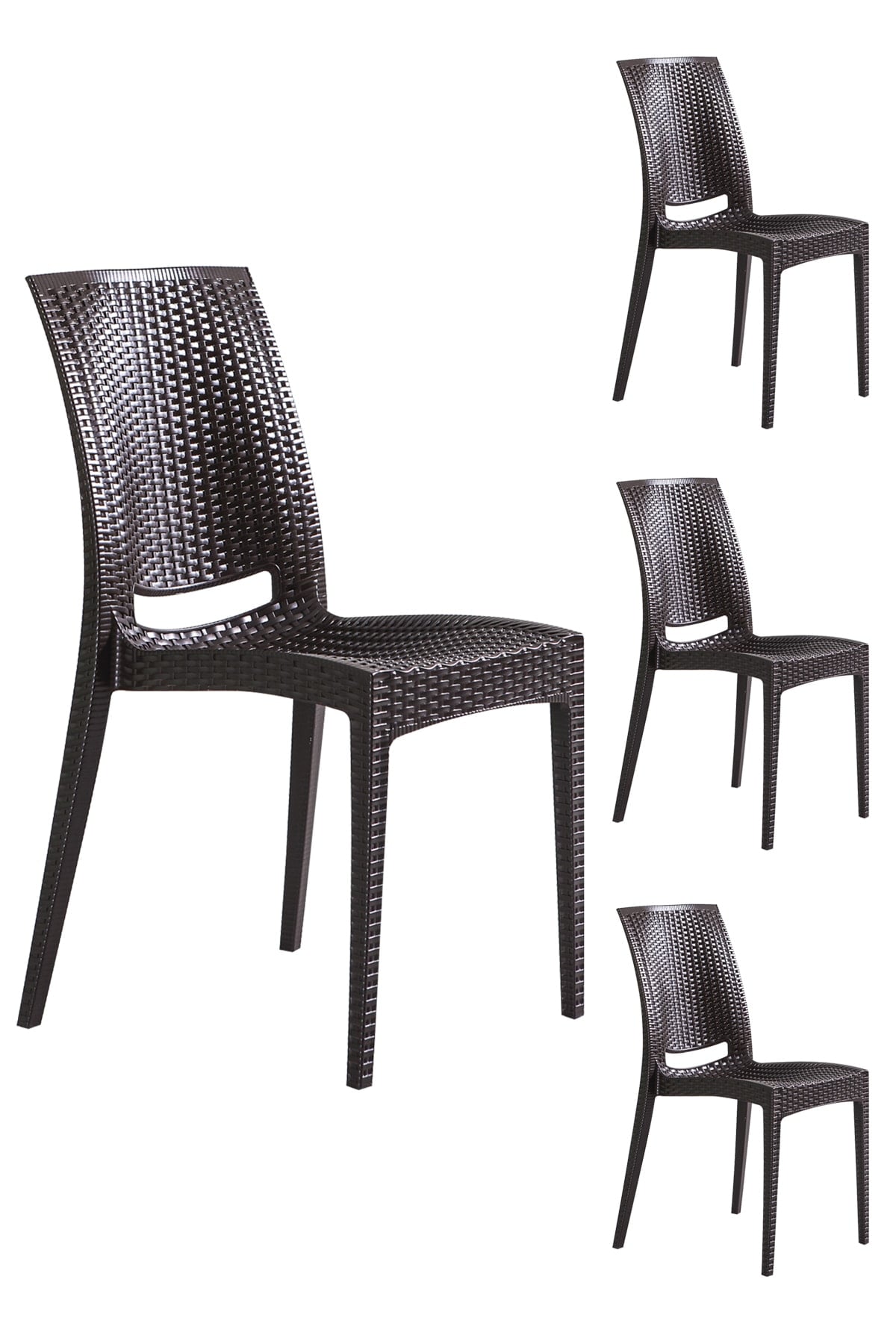 Sandalie 4 Adet Rattan Kahve Sandalye / Balkon-bahçe-teras