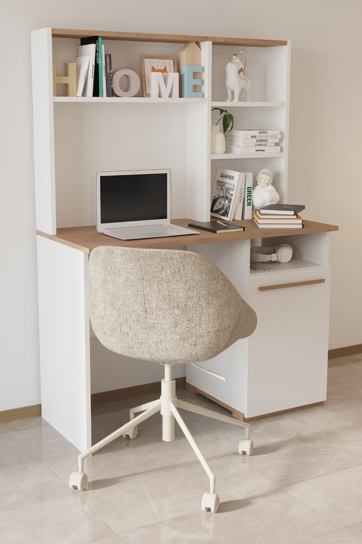 Sandalie Eva 50x110 Cm Çalışma Masası Bilgisayar Masası Ofis Ders Yemek Masası Beyaz