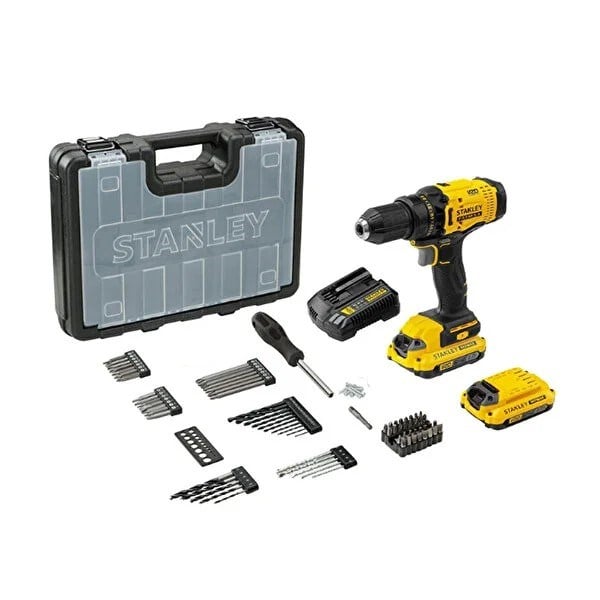 Stanley Fatmax 18 V Çift Akü Darbesiz Matkap Aks.-Scd700D2Ka