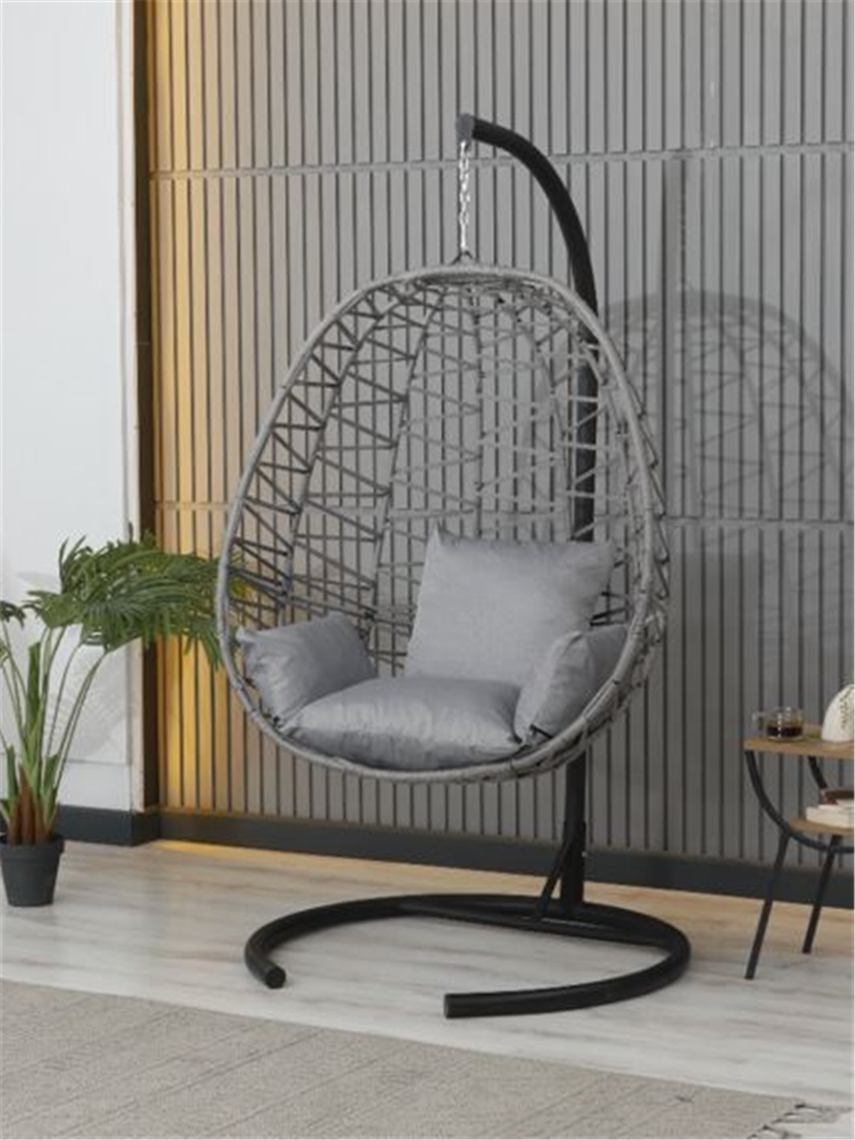 Tekli Rattan Salıncak Antrasit Zgz