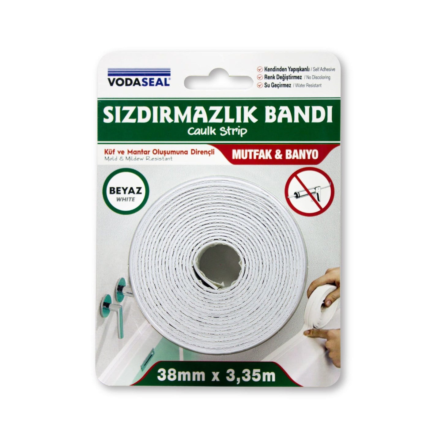 Vodaseal Küvet Kenar Sızdırmazlık Bandı 38 Mm X 3.35 Mt - Beyaz
