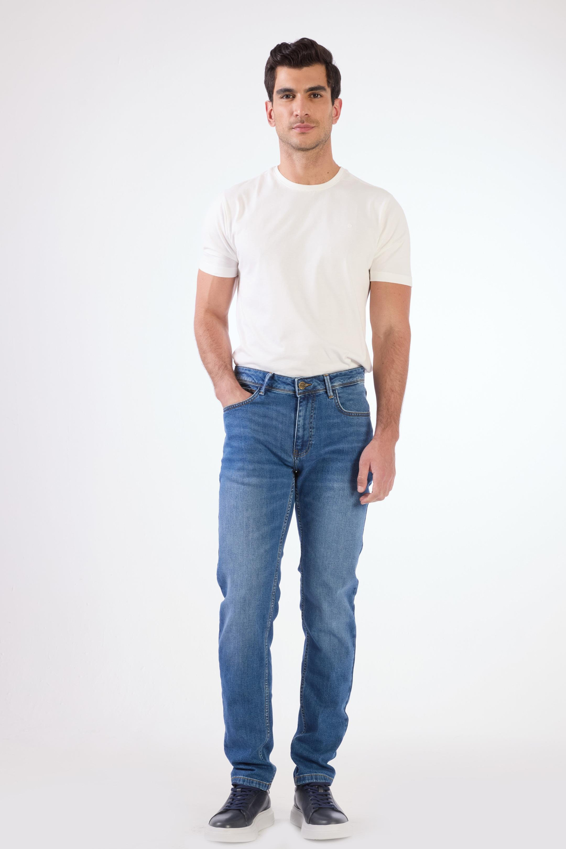 A.MAVİ   DÜZ ERKEK DENIM PANTOLON - SLIM FIT