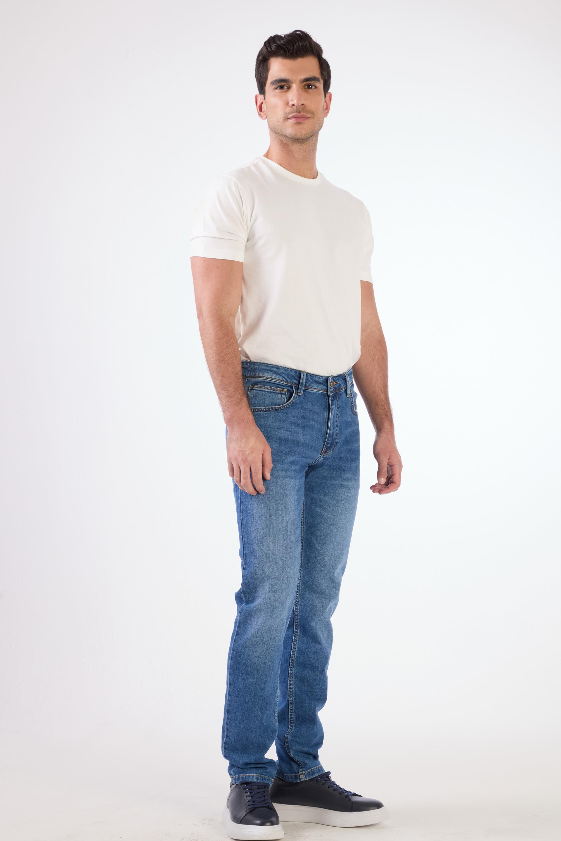 A.MAVİ   DÜZ ERKEK DENIM PANTOLON - SLIM FIT
