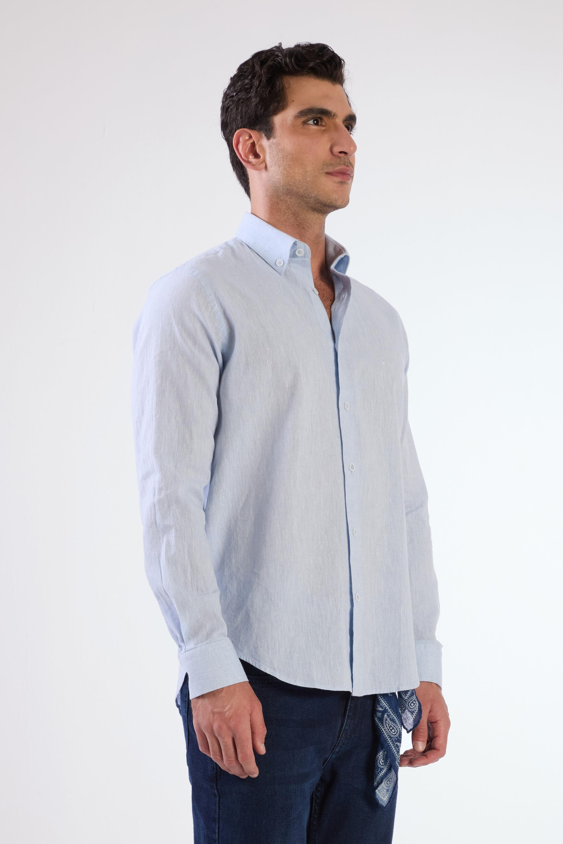 A.MAVİ   DÜZ ERKEK GÖMLEK - REGULAR FIT