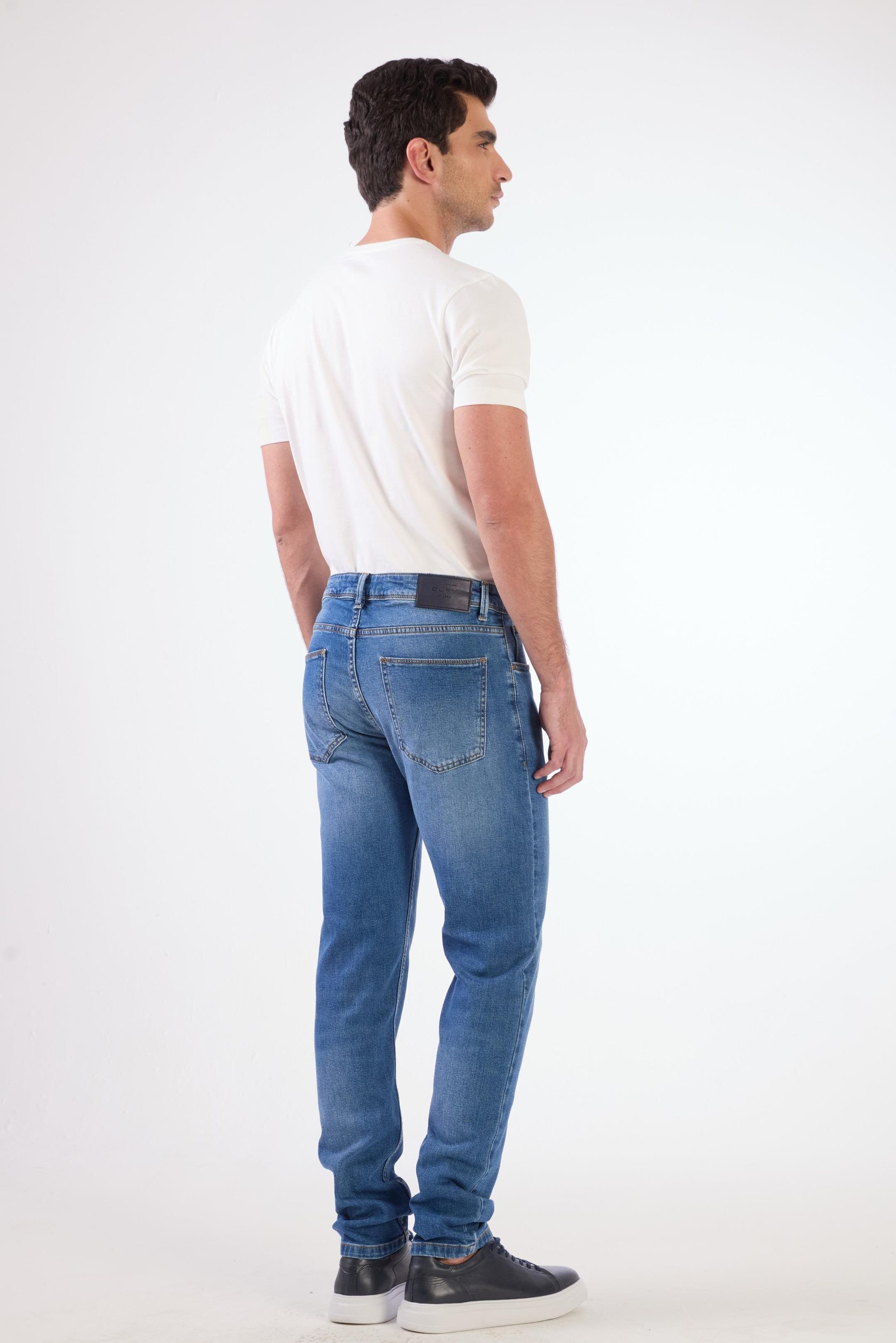 A.MAVİ   DÜZ ERKEK DENIM PANTOLON - SLIM FIT