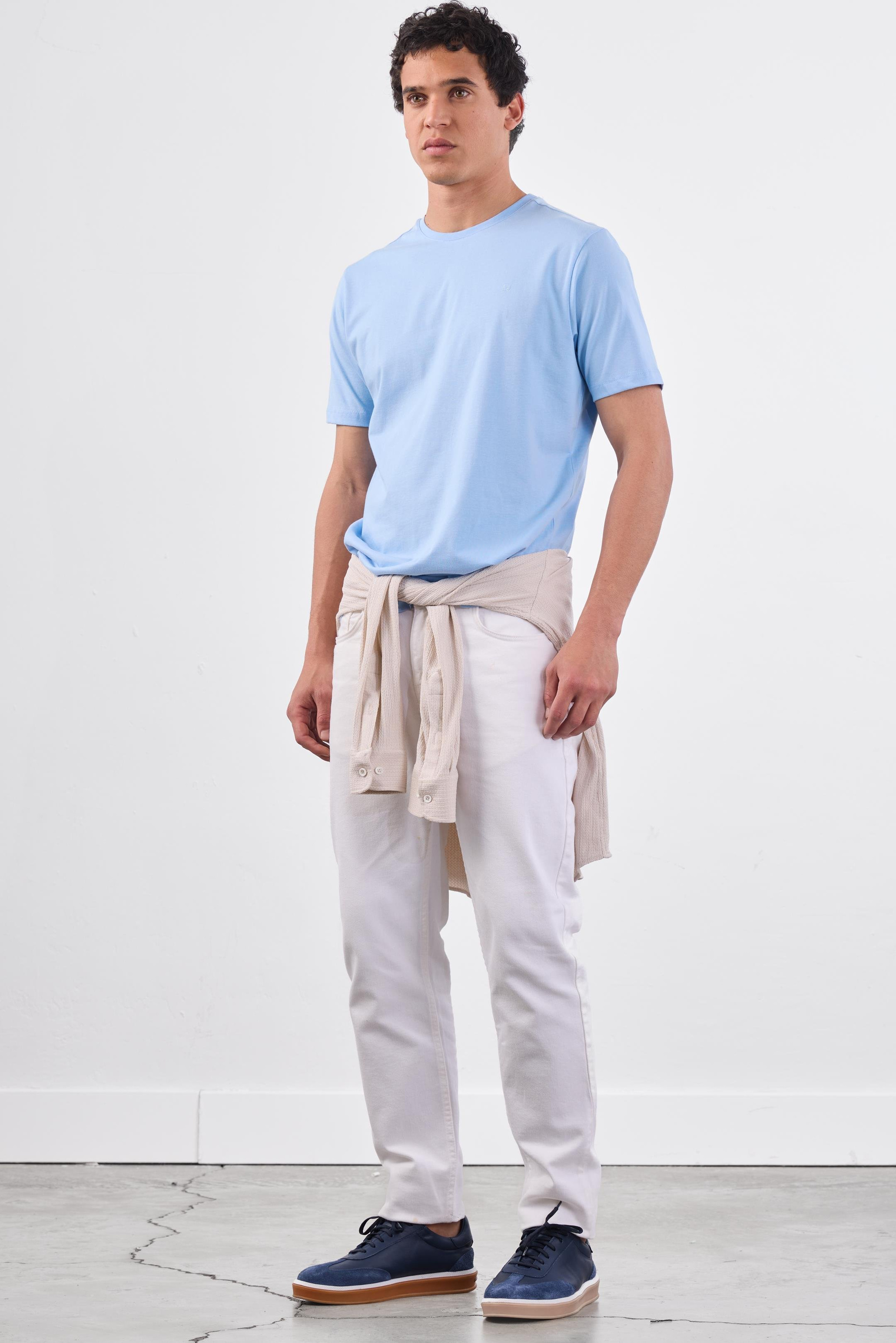 A.MAVİ   DÜZ ERKEK TSHIRT - SLIM FIT