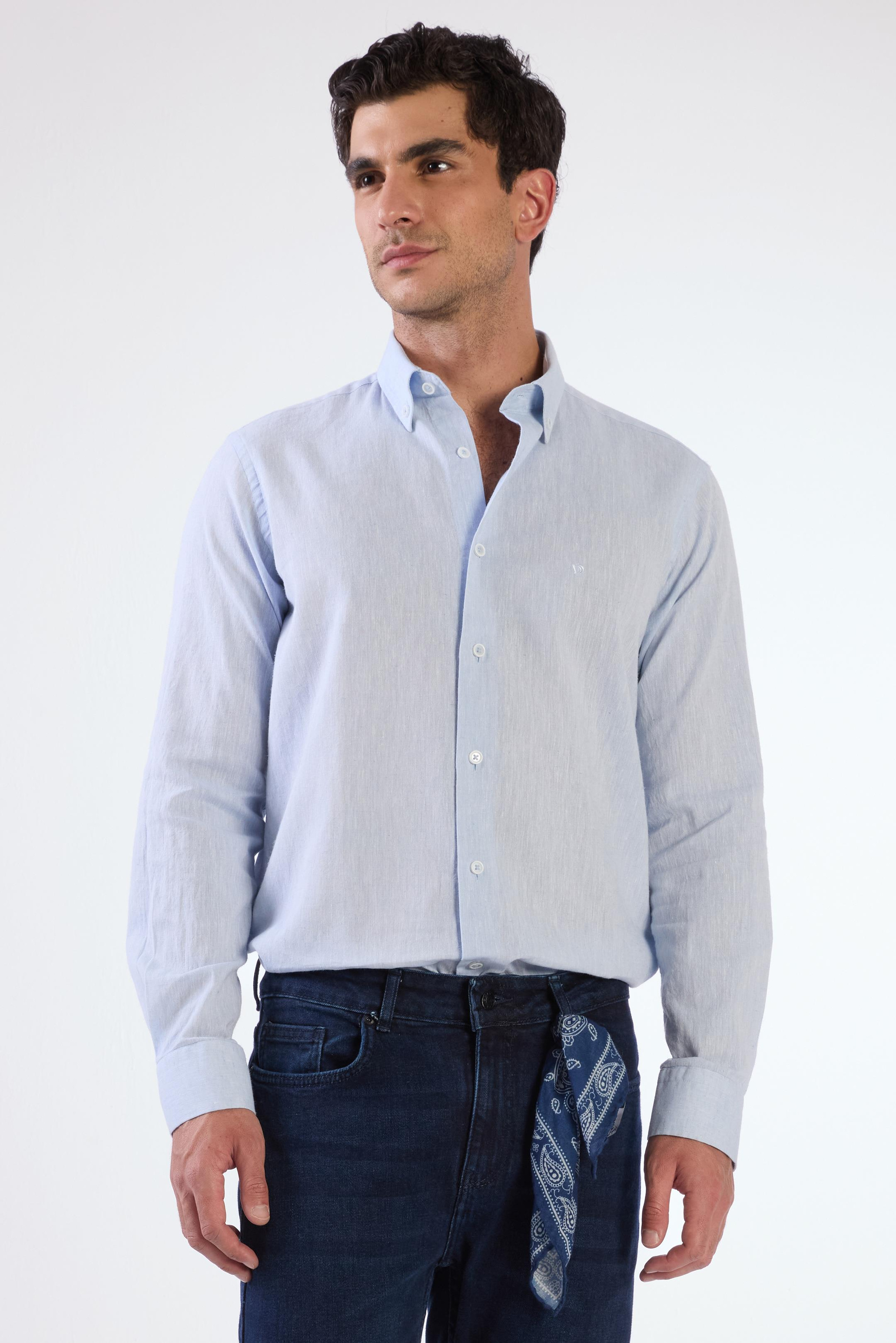 A.MAVİ   DÜZ ERKEK GÖMLEK - REGULAR FIT