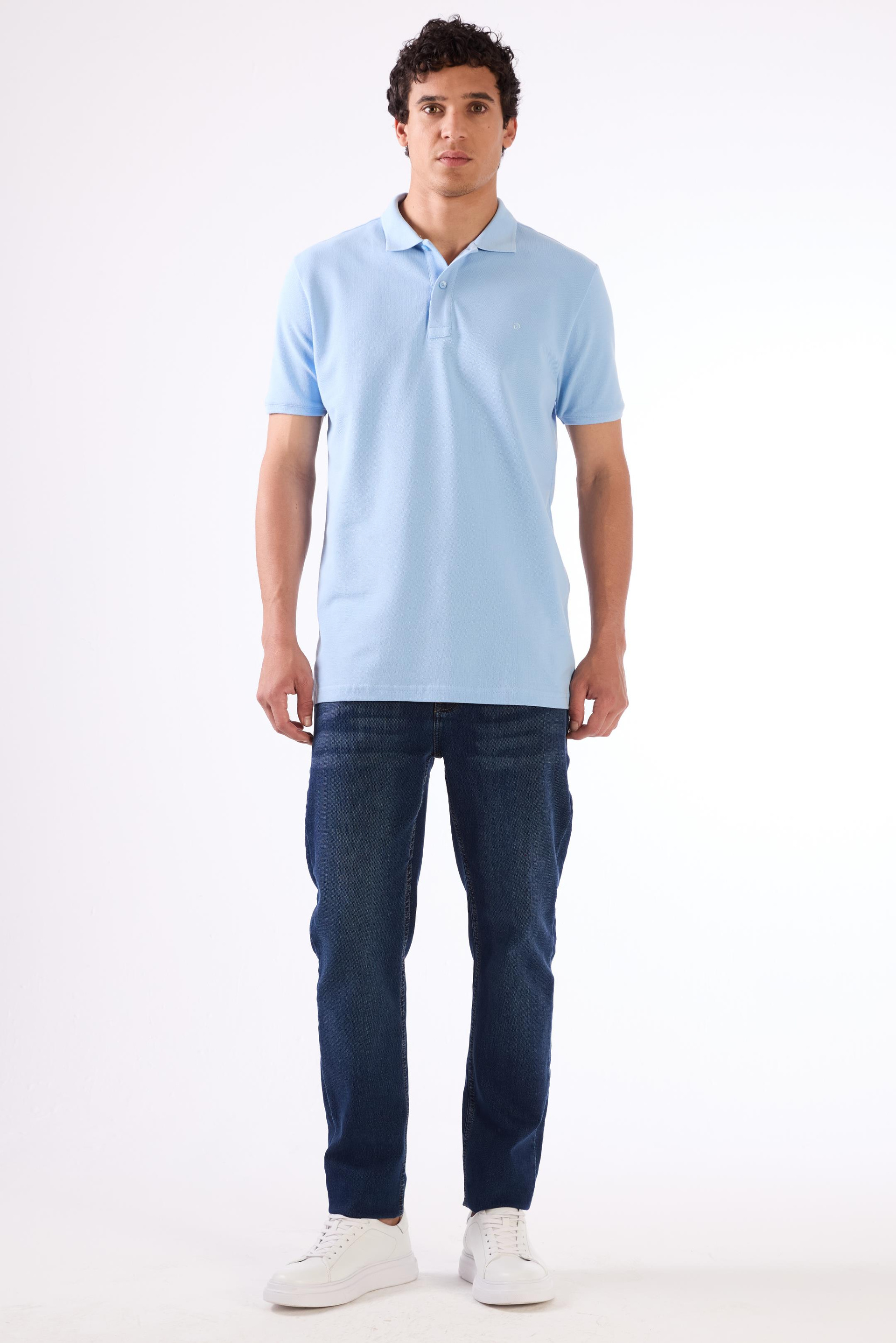 A.MAVİ   DÜZ ERKEK TSHIRT - SLIM FIT