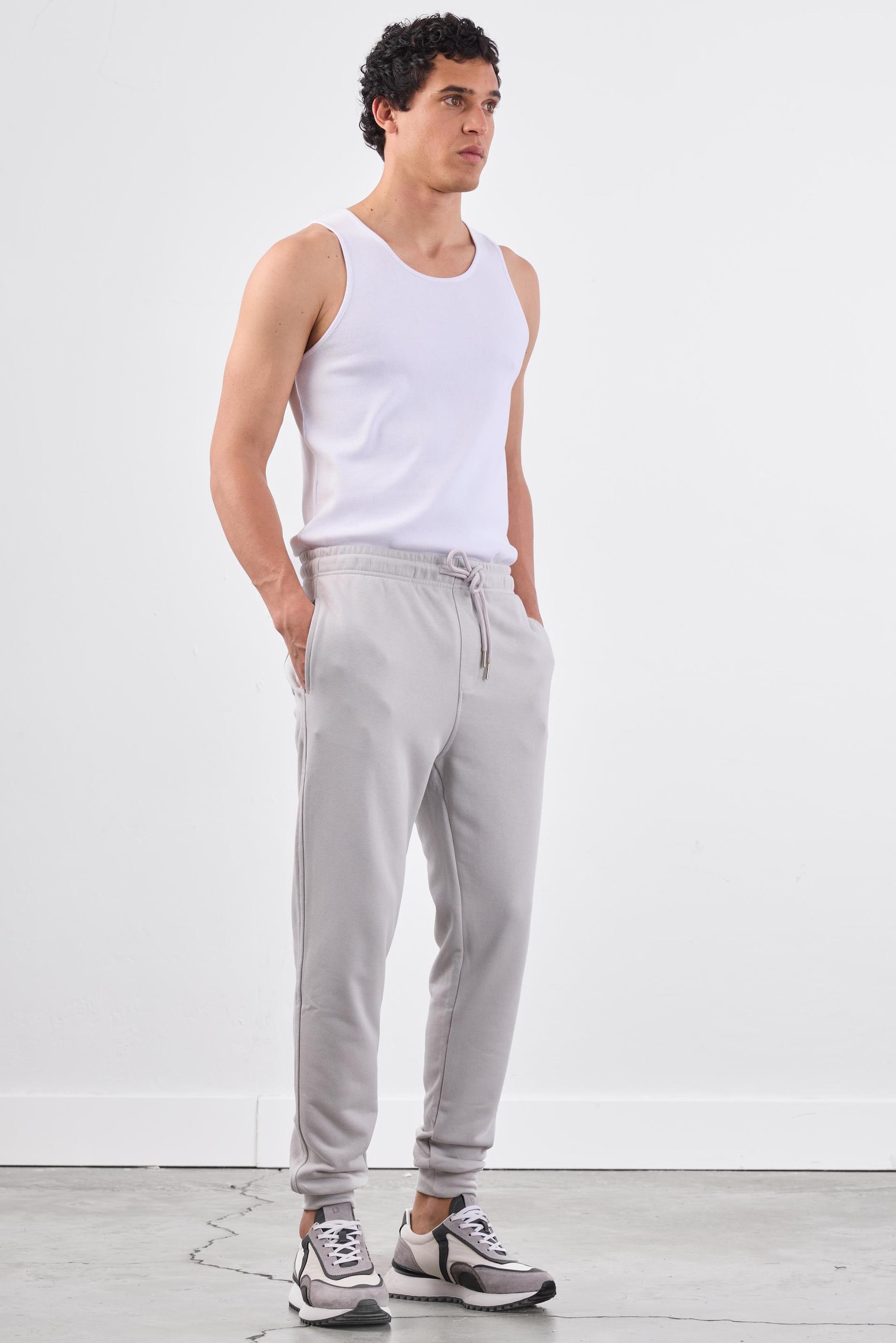 Açık Gri Bağcıklı Erkek Regular Fit Eşofman Altı