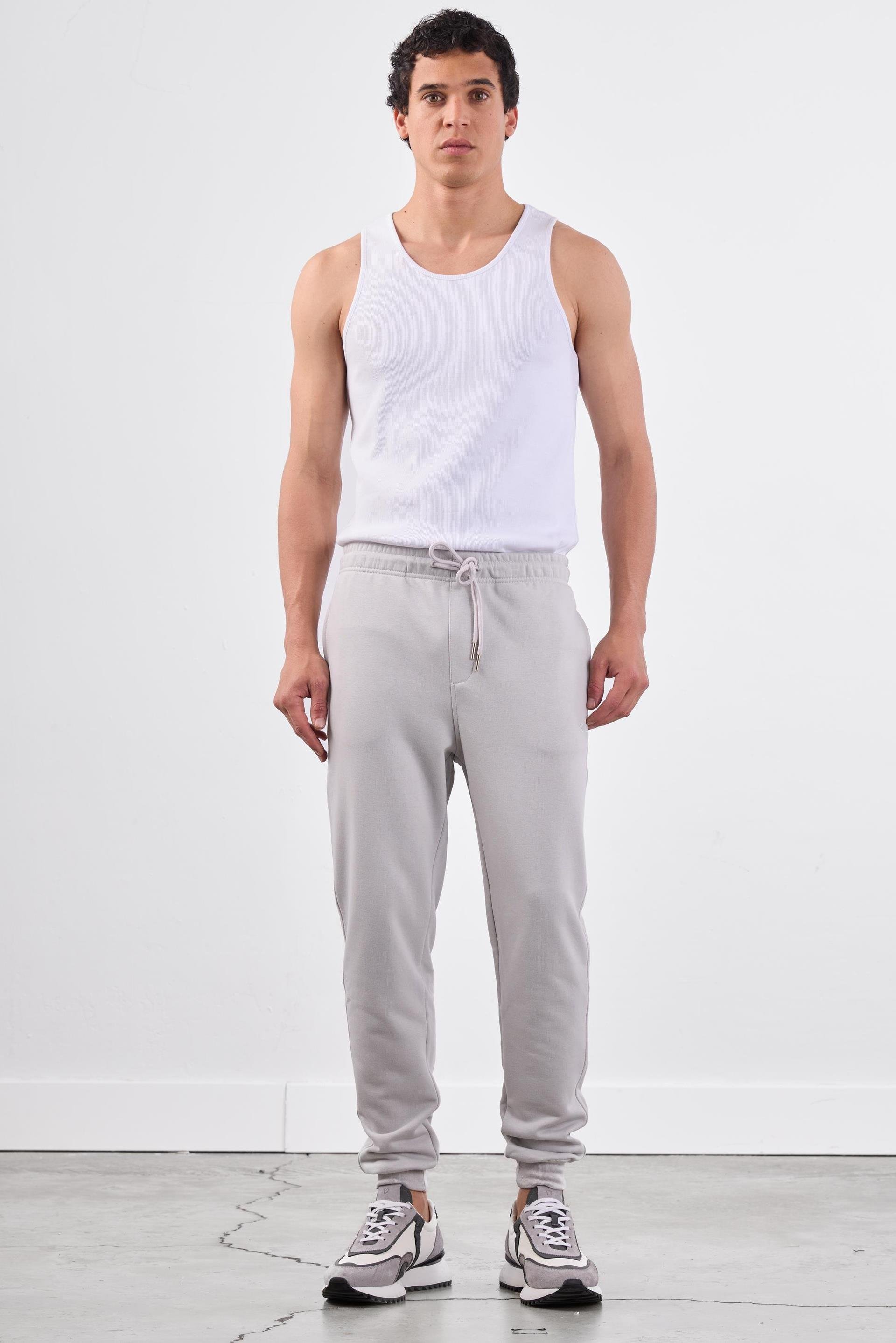 Açık Gri Bağcıklı Erkek Regular Fit Eşofman Altı