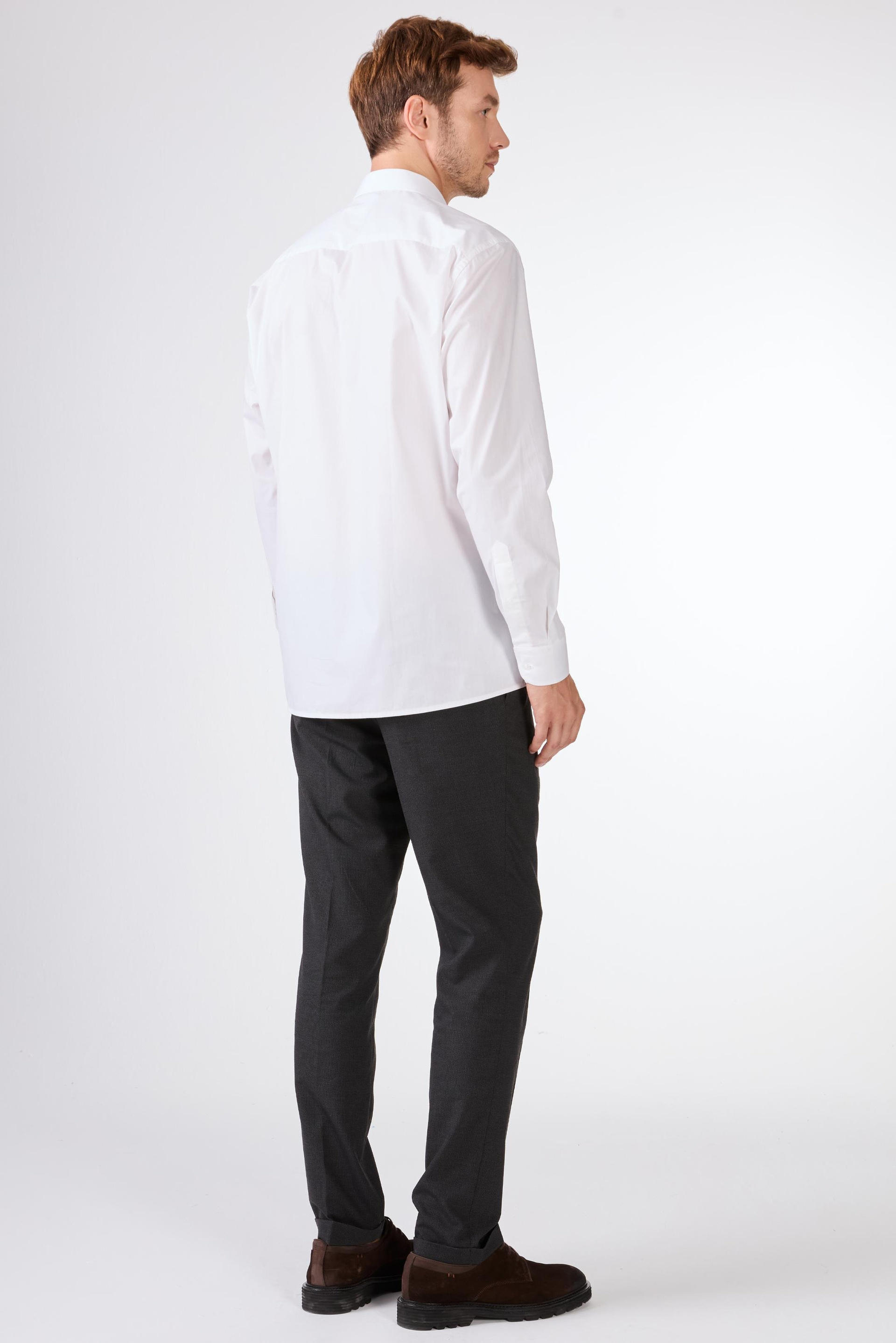 BEYAZ   DÜZ ERKEK GÖMLEK - REGULAR FIT