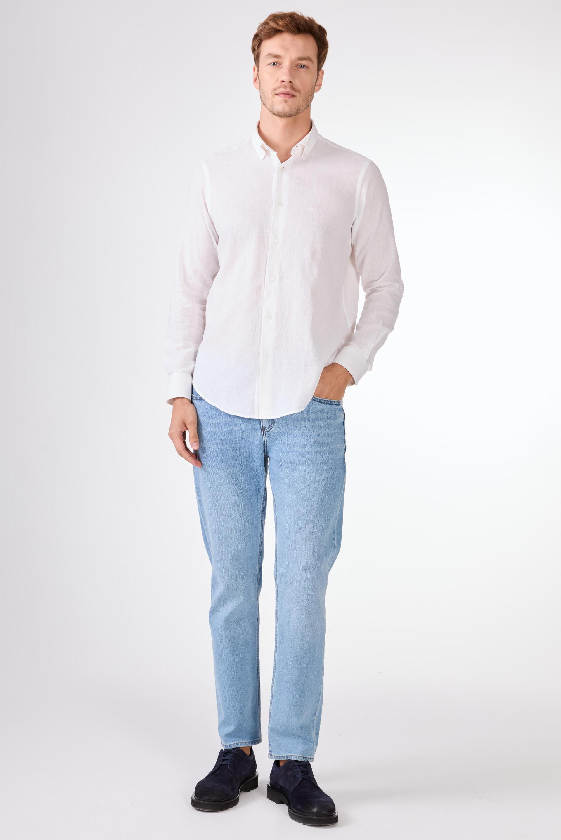 BEYAZ   DÜZ ERKEK GÖMLEK - REGULAR FIT