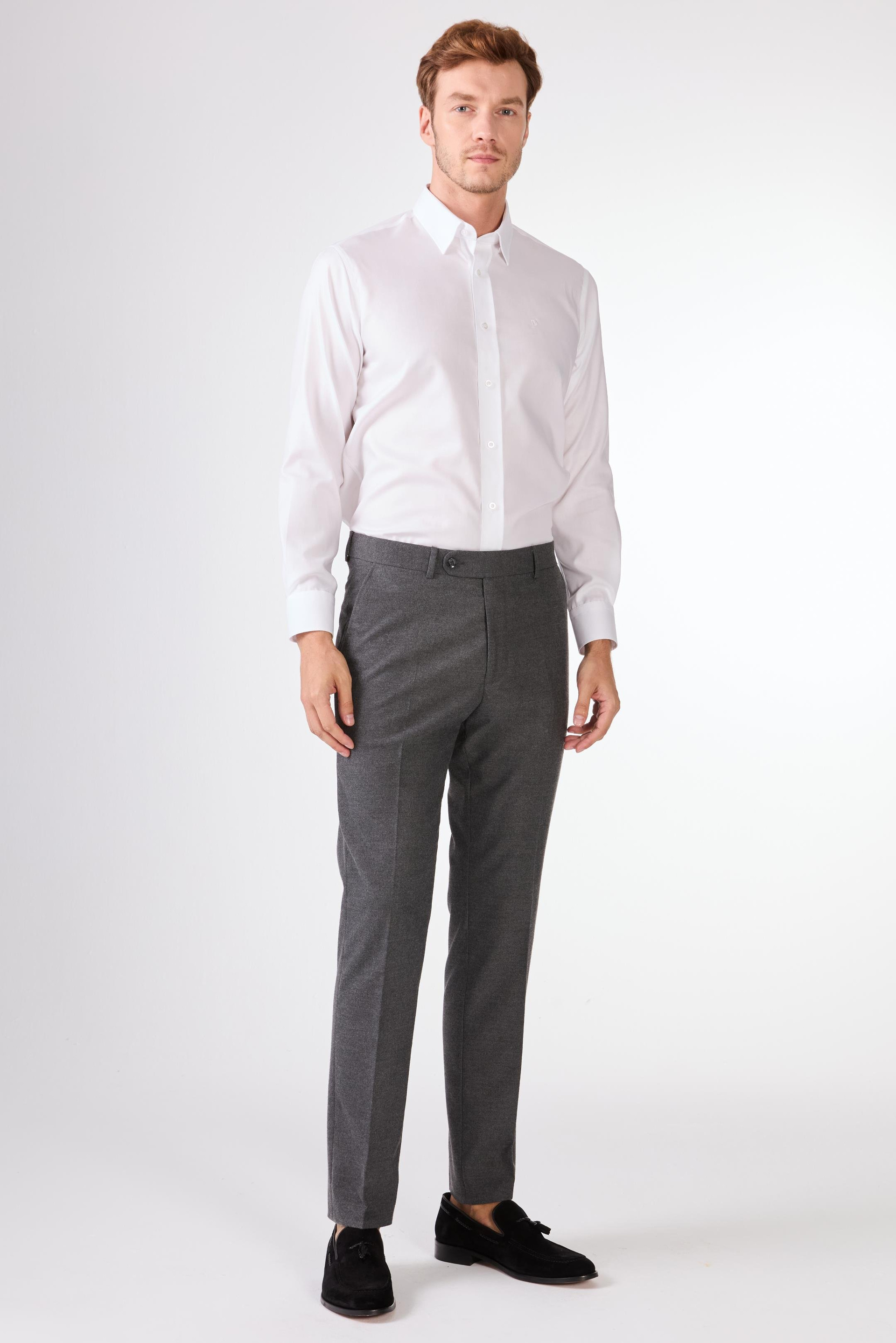 BEYAZ   DÜZ ERKEK GÖMLEK - REGULAR FIT