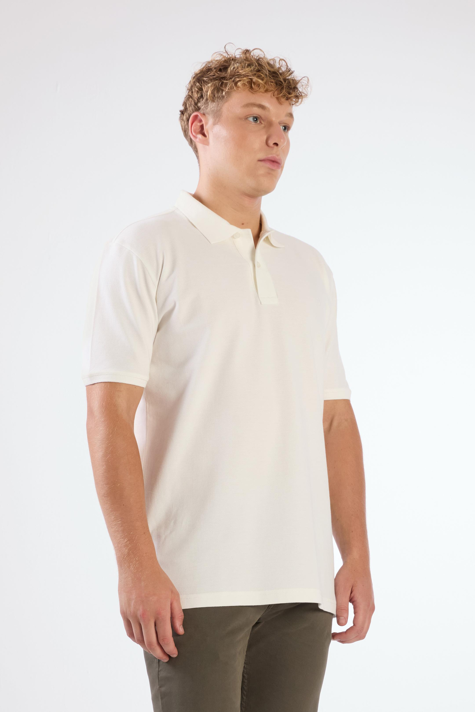 Beyaz   Düz Erkek T-Shirt - Slim Fit