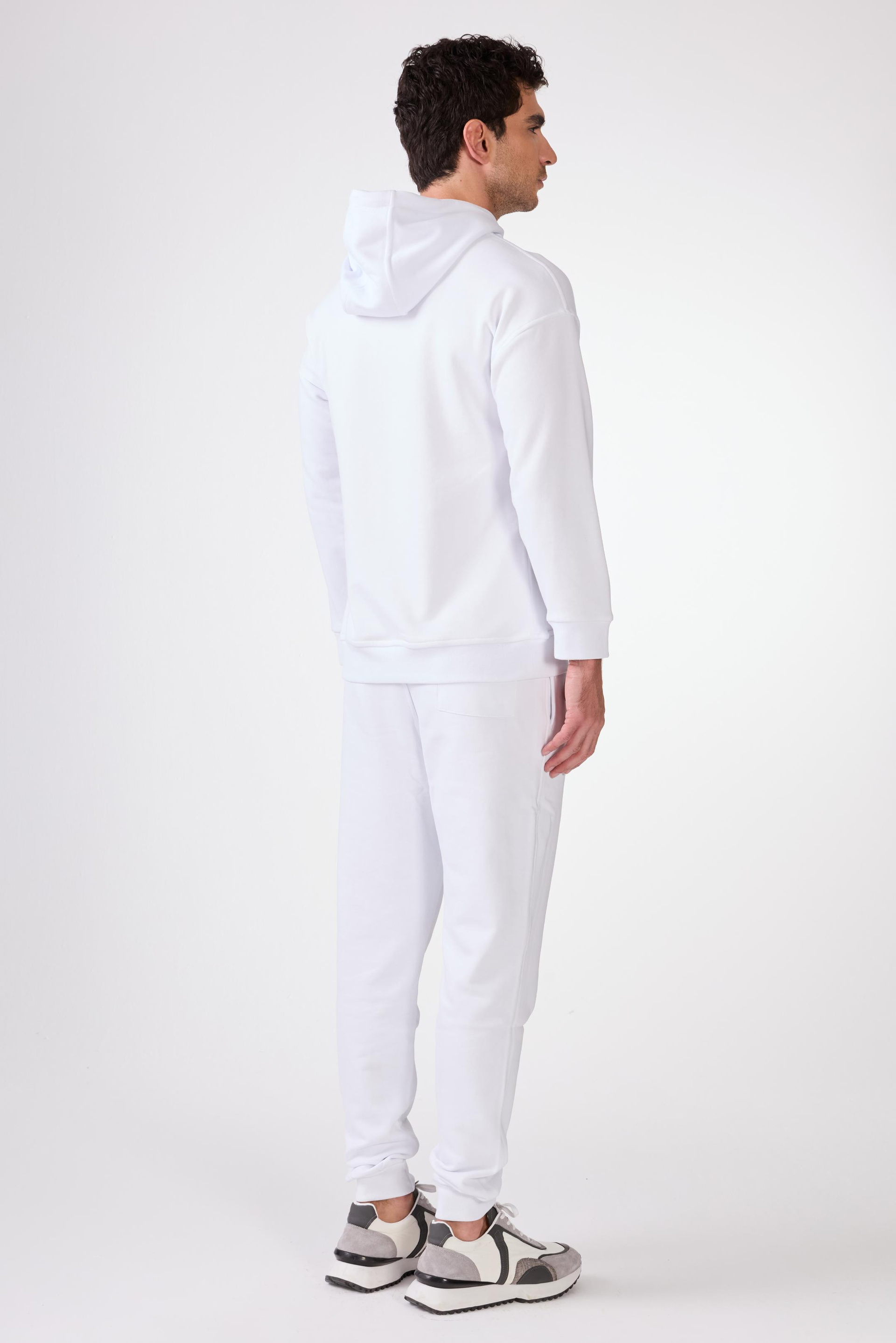 Beyaz    Erkek Sweatshırt - Regular Fit