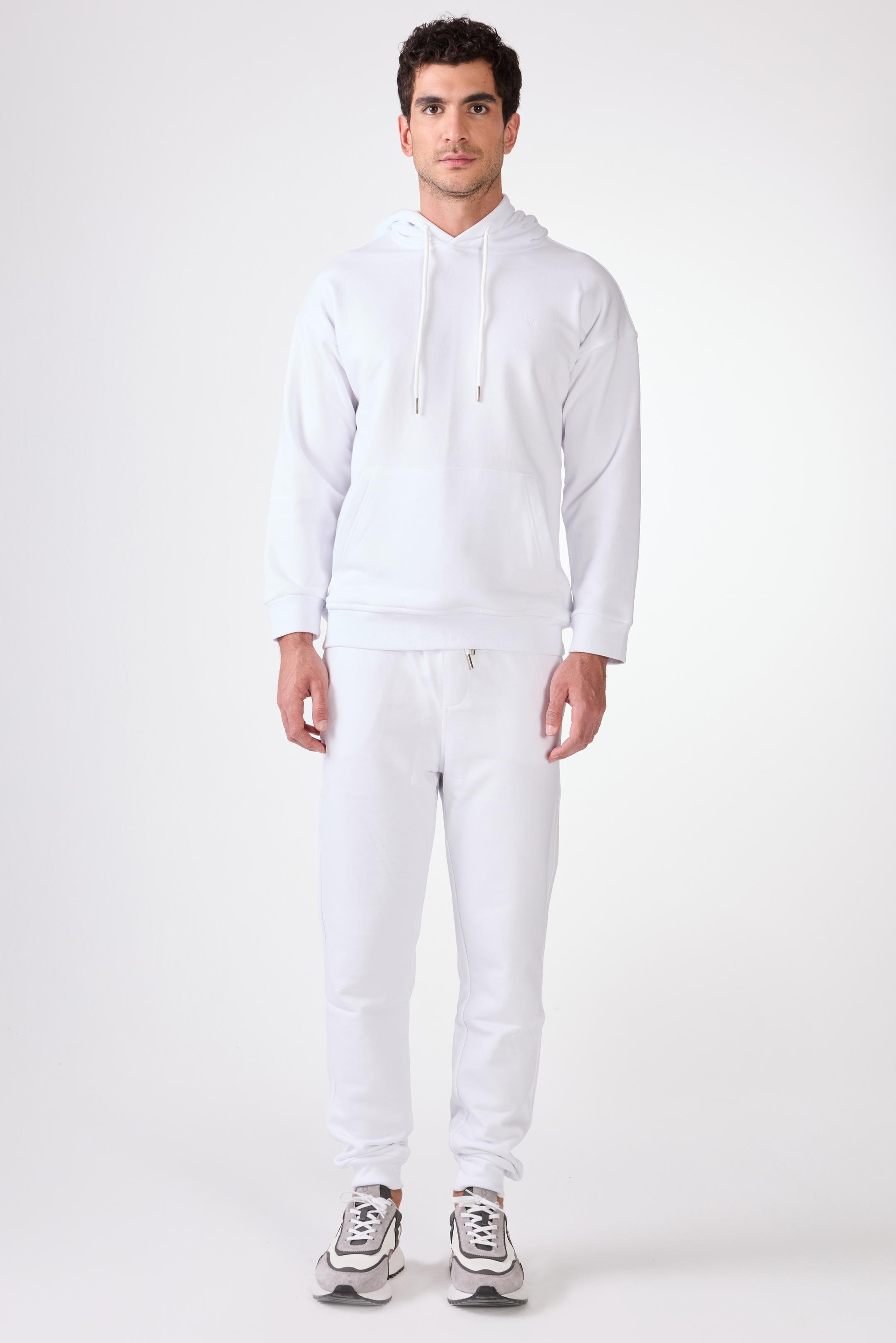 Beyaz    Erkek Sweatshırt - Regular Fit