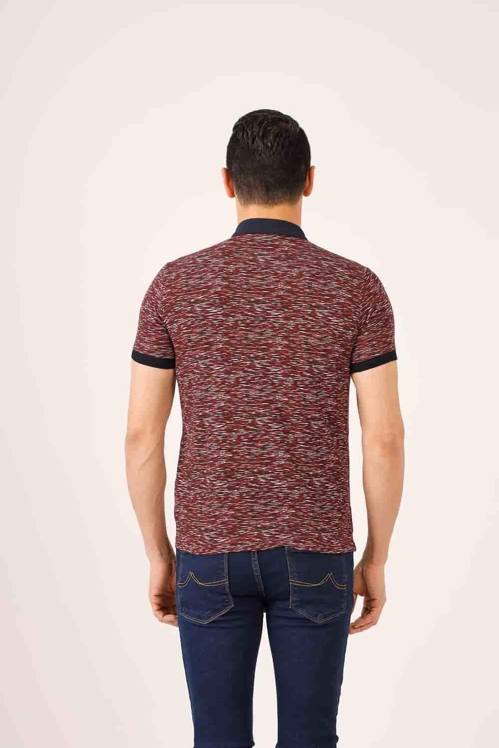 Dufy Bordo Erkek Regular Fit Desenli Polo Yaka Tshirt - 70026