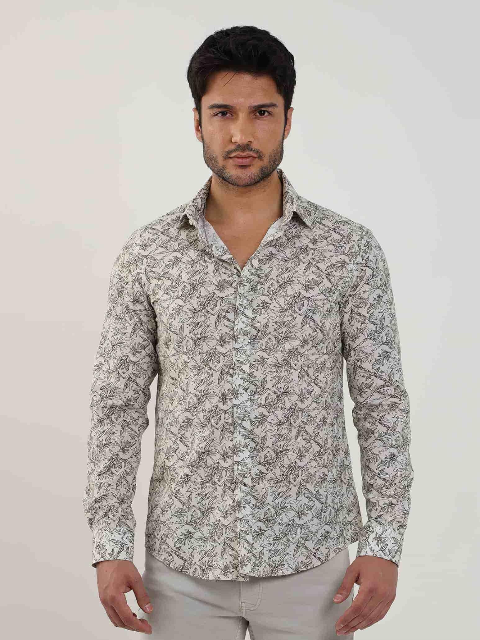 Dufy Haki Erkek Slim Fit  Brent Yaka Uzun Kol Gömlek - 81579