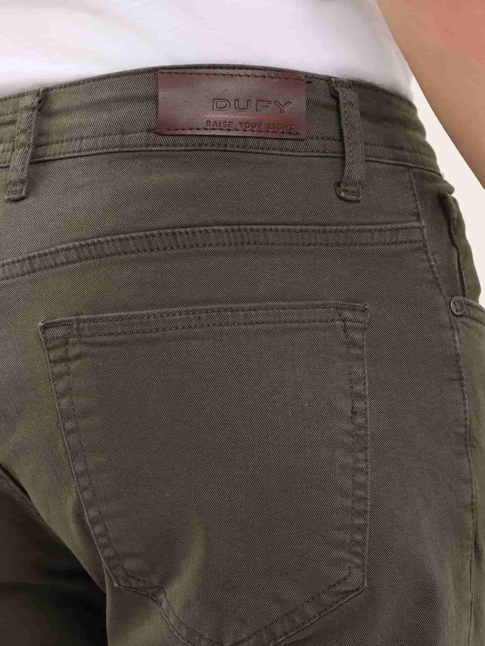 Dufy Haki Erkek Slim Fit Düz Casual Pantolon - 97797