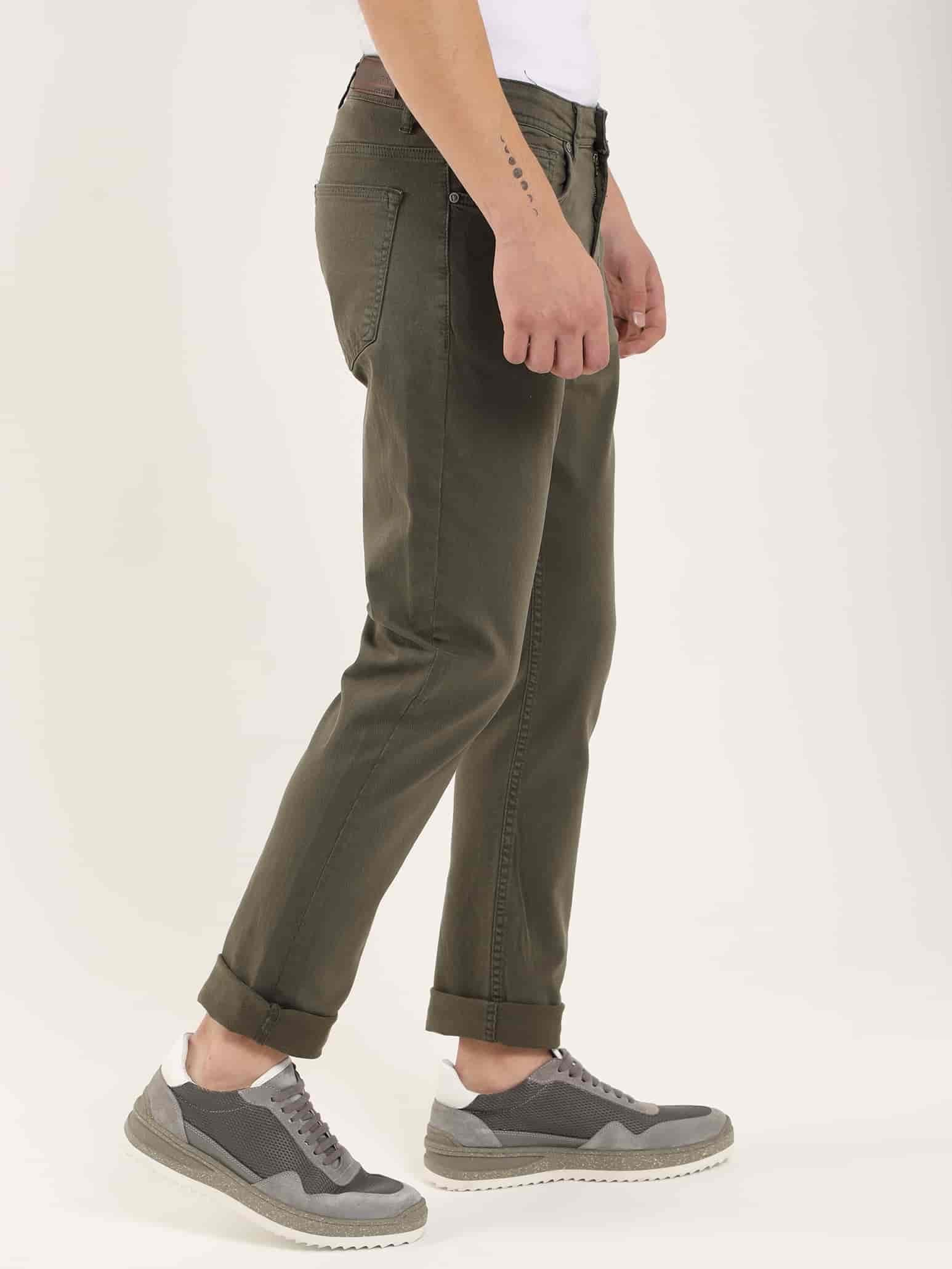 Dufy Haki Erkek Slim Fit Düz Casual Pantolon - 97797