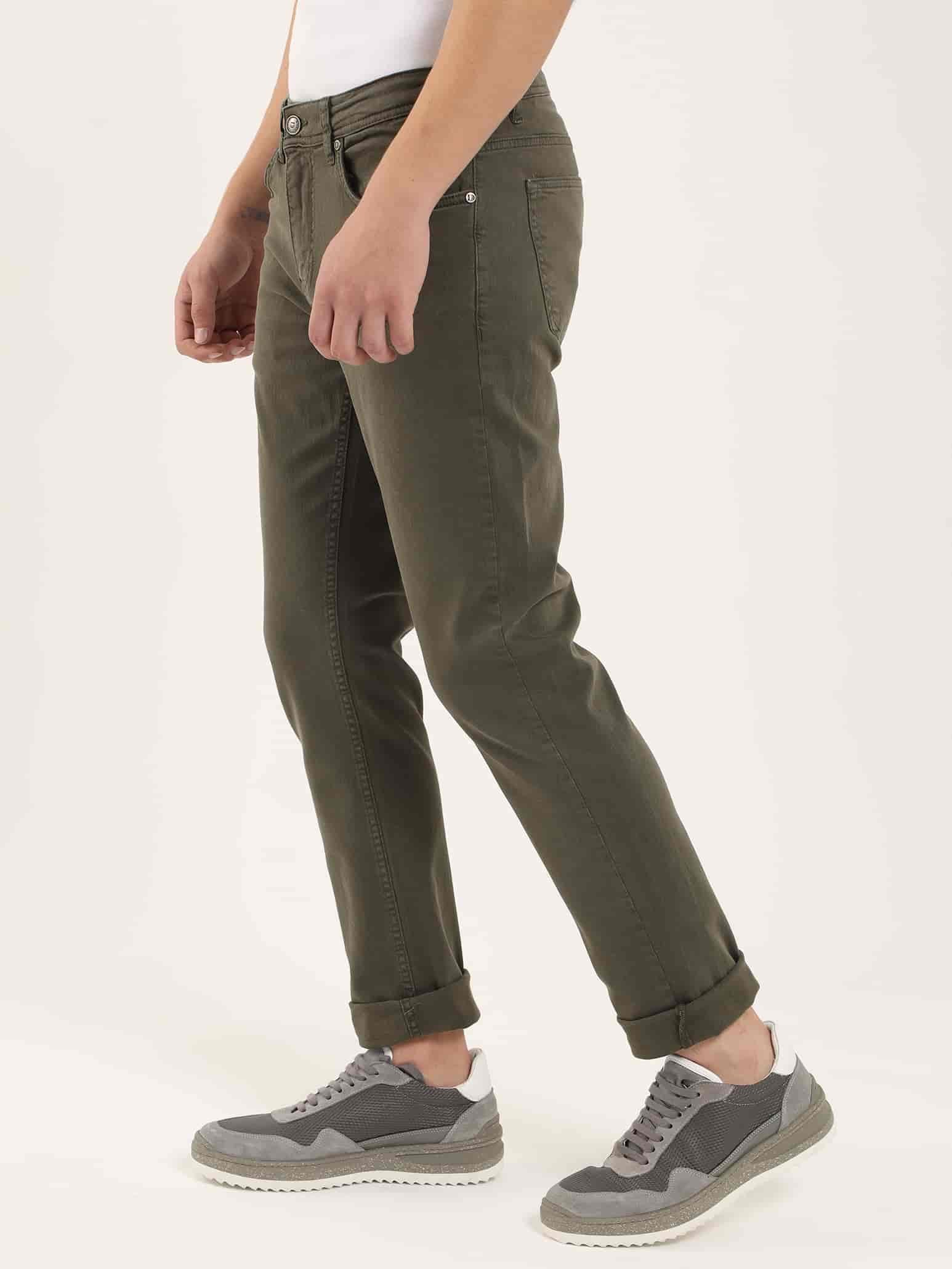 Dufy Haki Erkek Slim Fit Düz Casual Pantolon - 97797