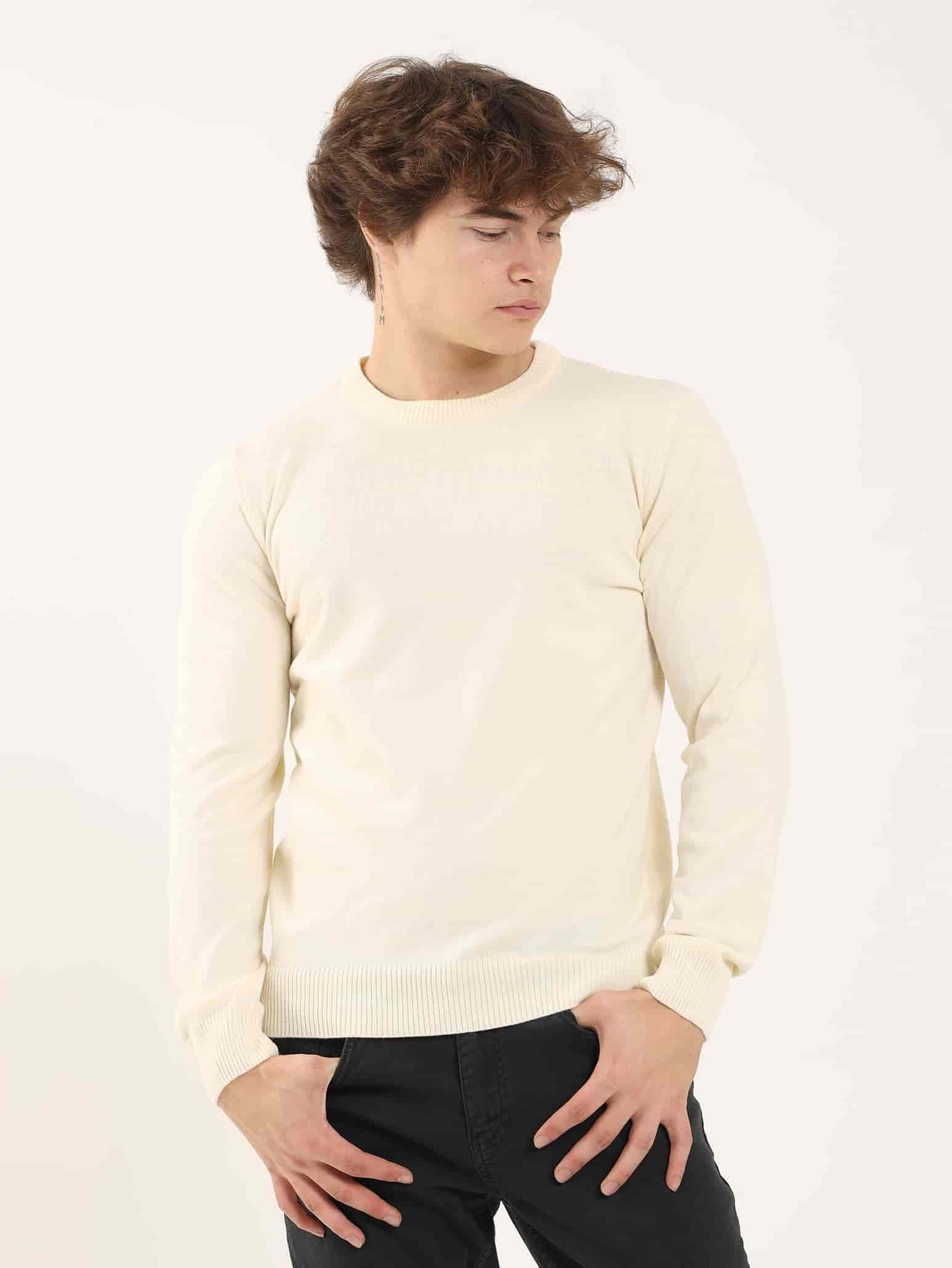 Dufy Kemik Erkek Slim Fit Düz Klasik O Yaka Kazak - 97504