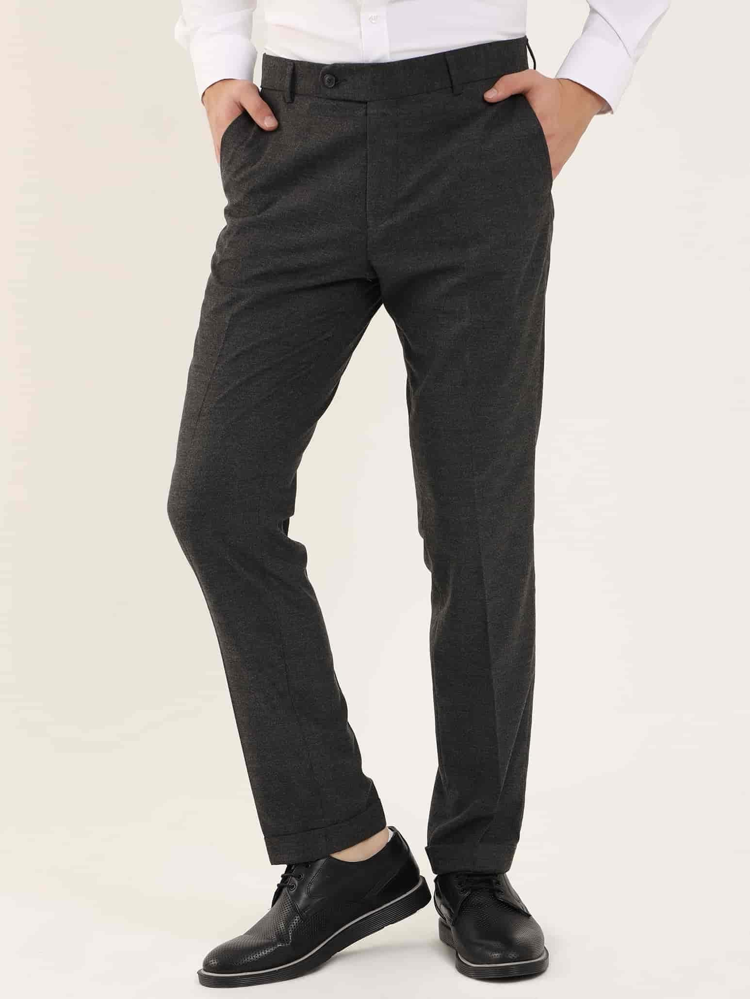 Dufy Koyu Gri Erkek Regular Fit Düz Klasik Pantolon - 97753