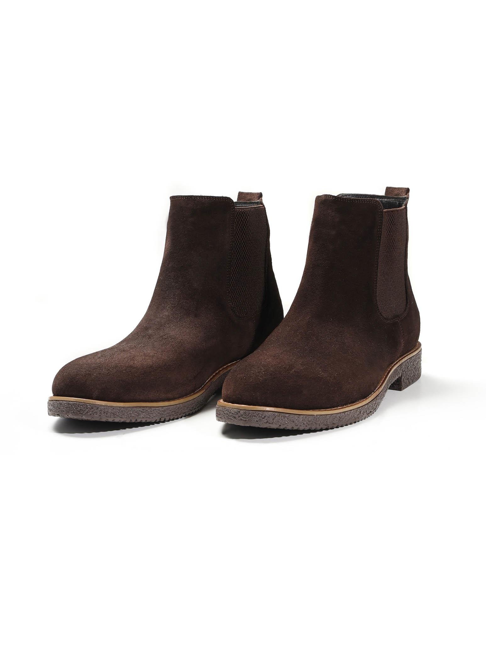 Dufy Koyu Kahverengi Erkek Süet Düz Bot - 94387
