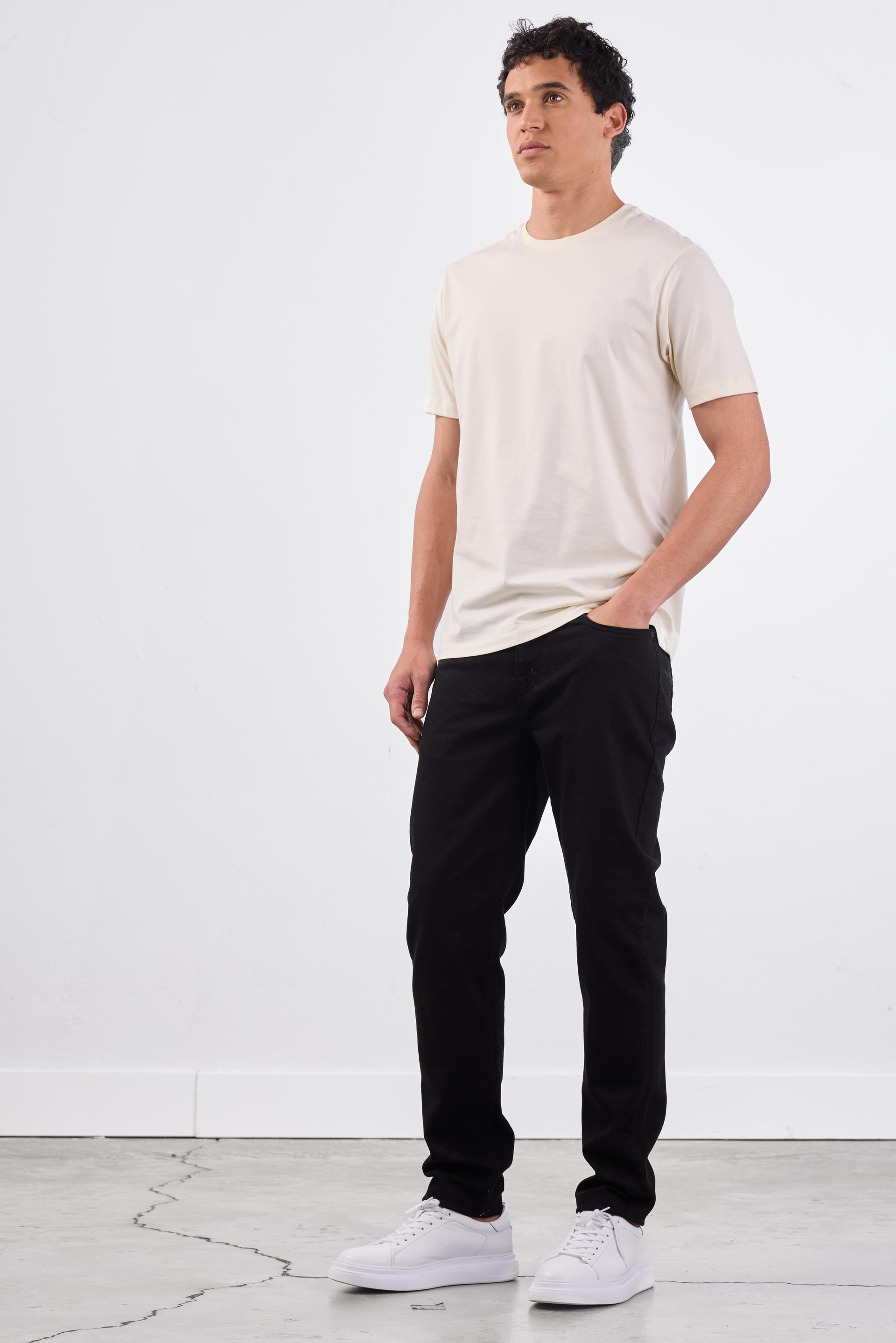 EKRU   DÜZ ERKEK TSHIRT - SLIM FIT