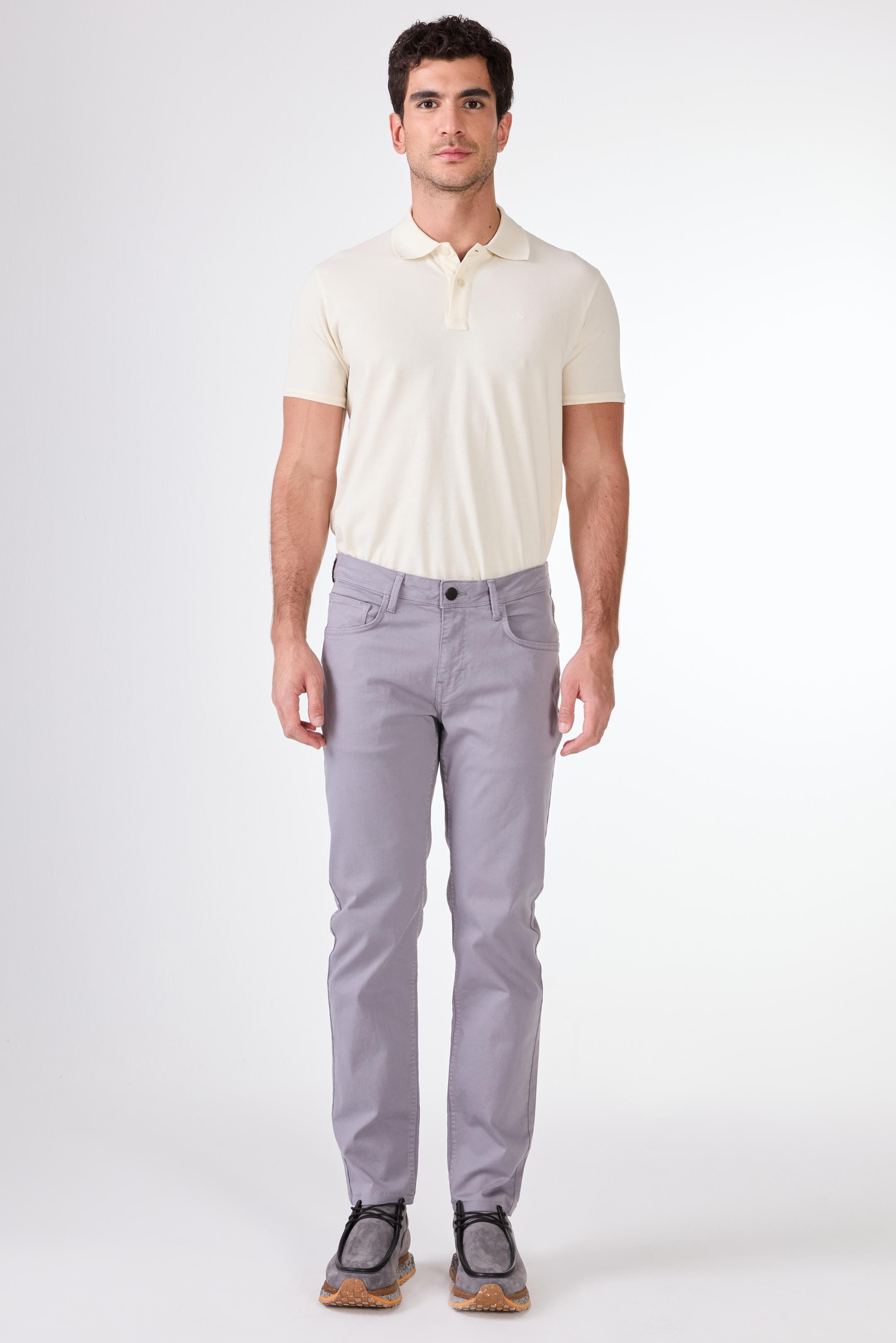 GRİ   DÜZ ERKEK PANTOLON - SLIM FIT