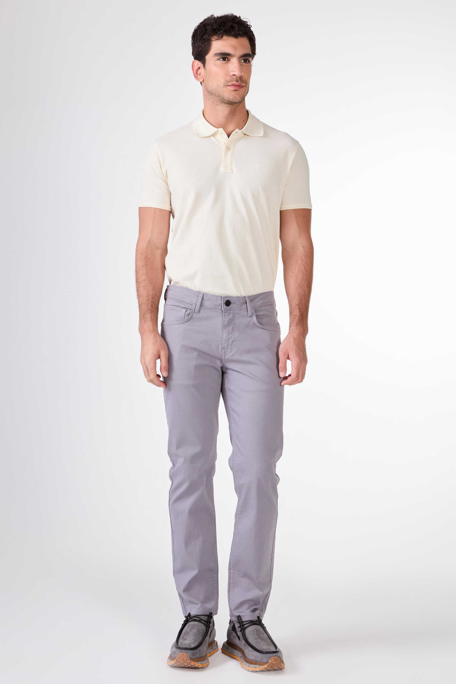 GRİ   DÜZ ERKEK PANTOLON - SLIM FIT