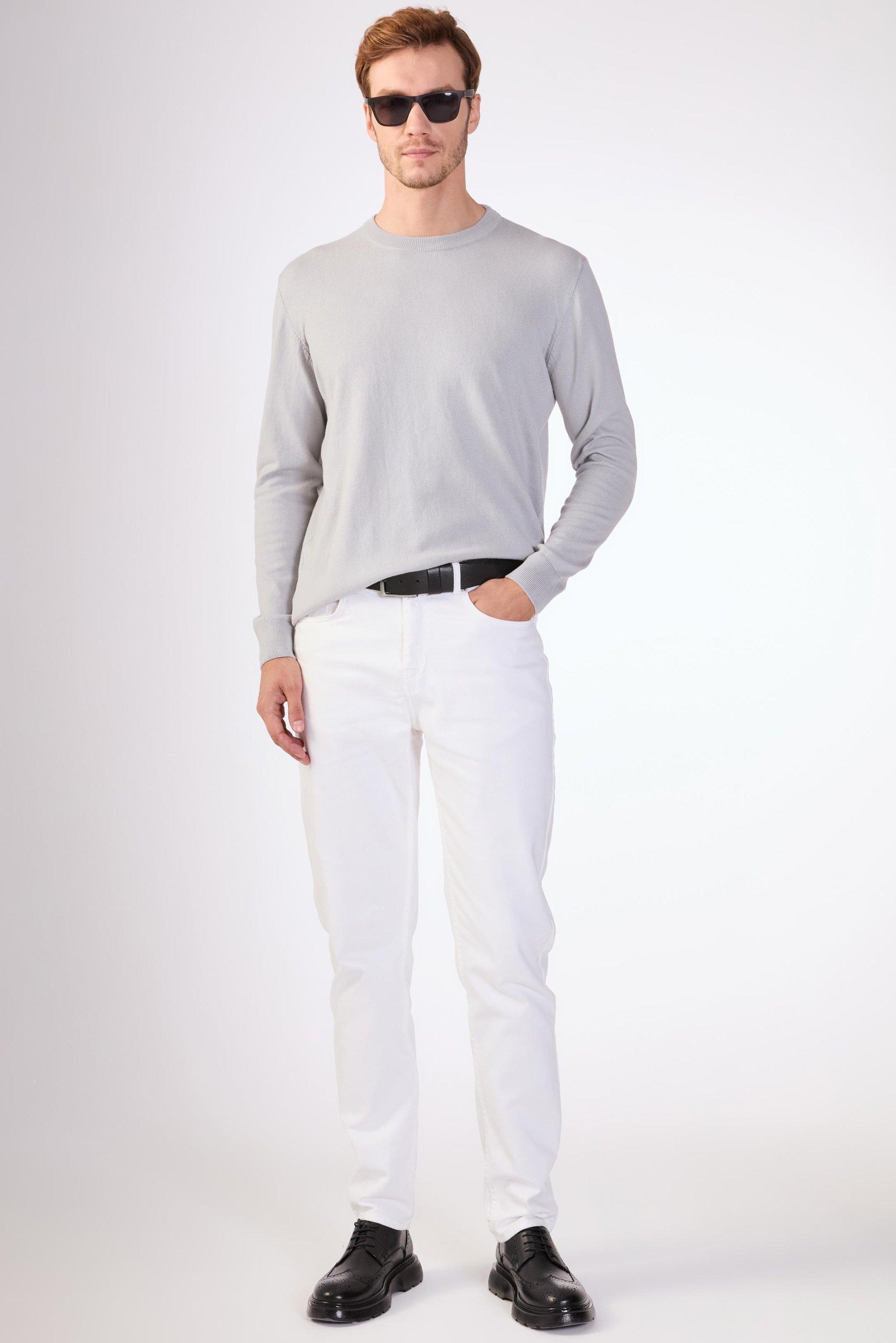 Gri   Düz Erkek Triko - Slim Fit