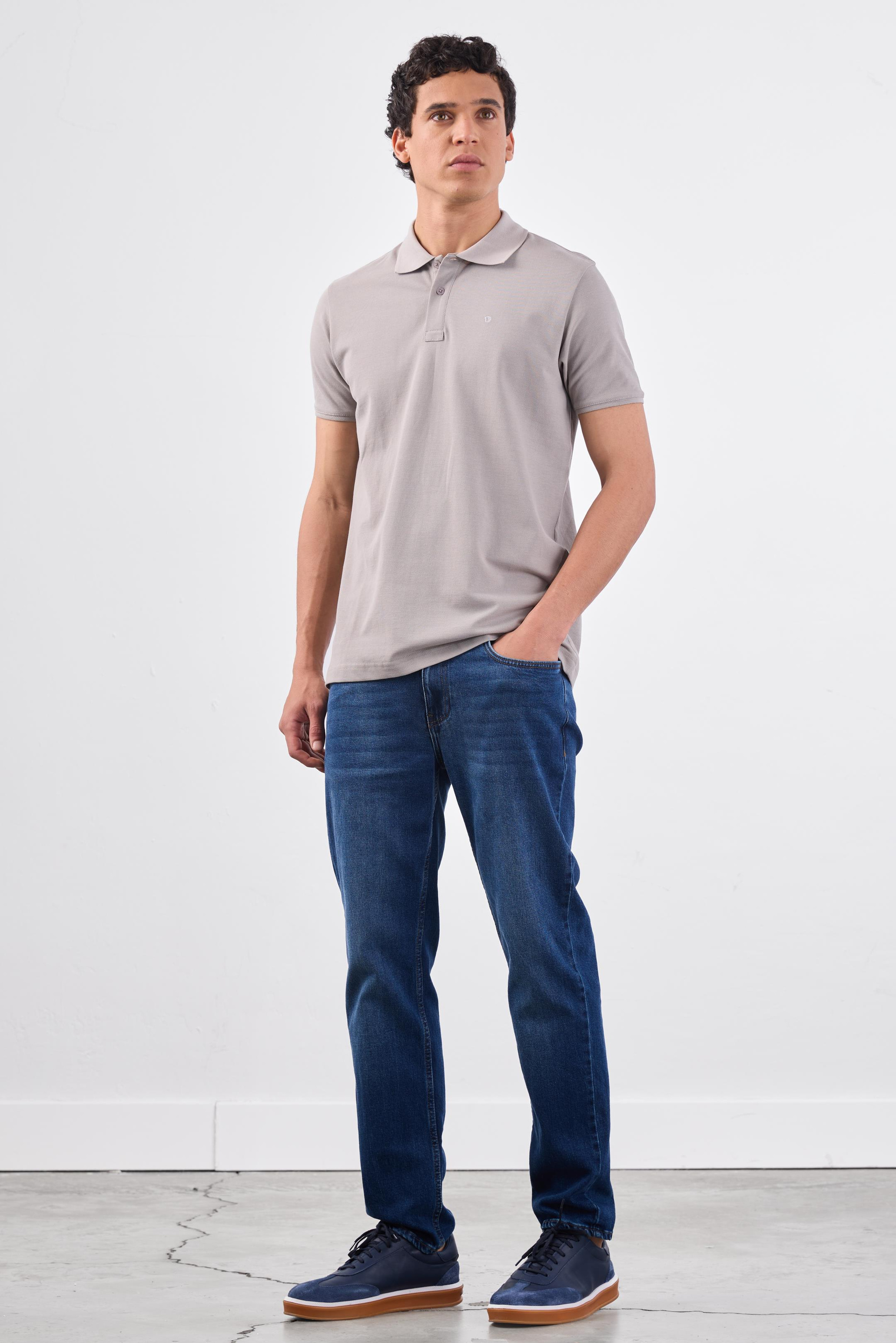 GRİ   DÜZ ERKEK TSHIRT - SLIM FIT