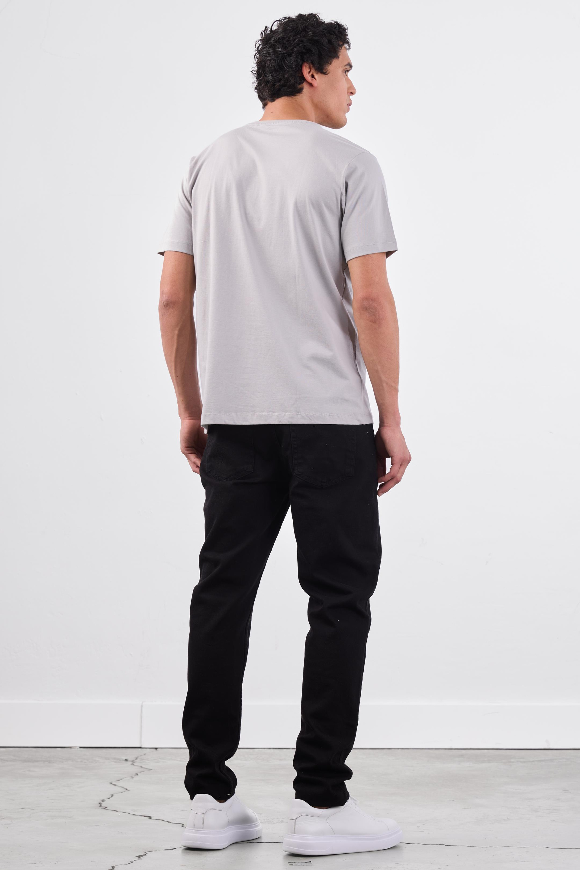 GRİ   DÜZ ERKEK TSHIRT - SLIM FIT