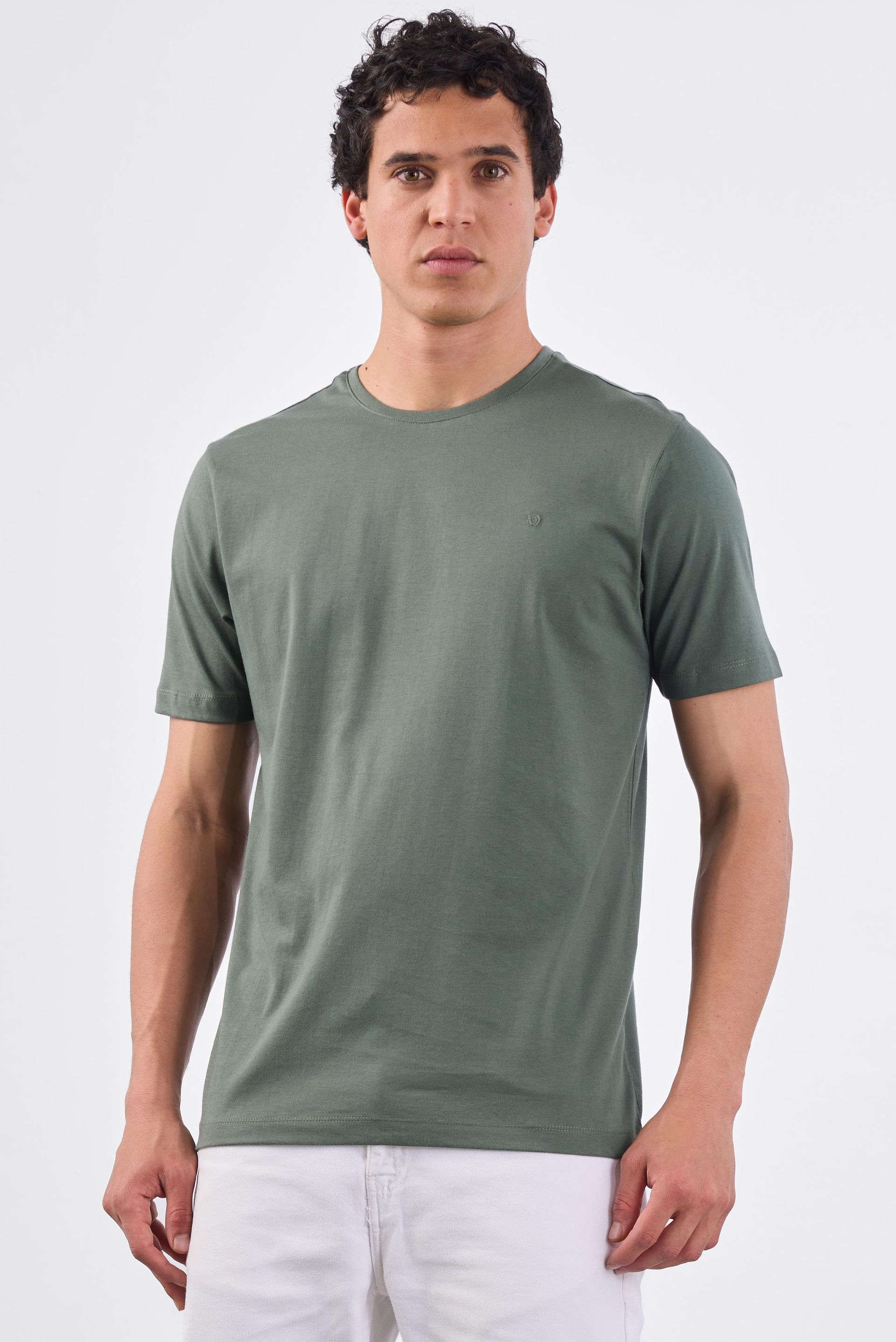 HAKİ   DÜZ ERKEK TSHIRT - SLIM FIT