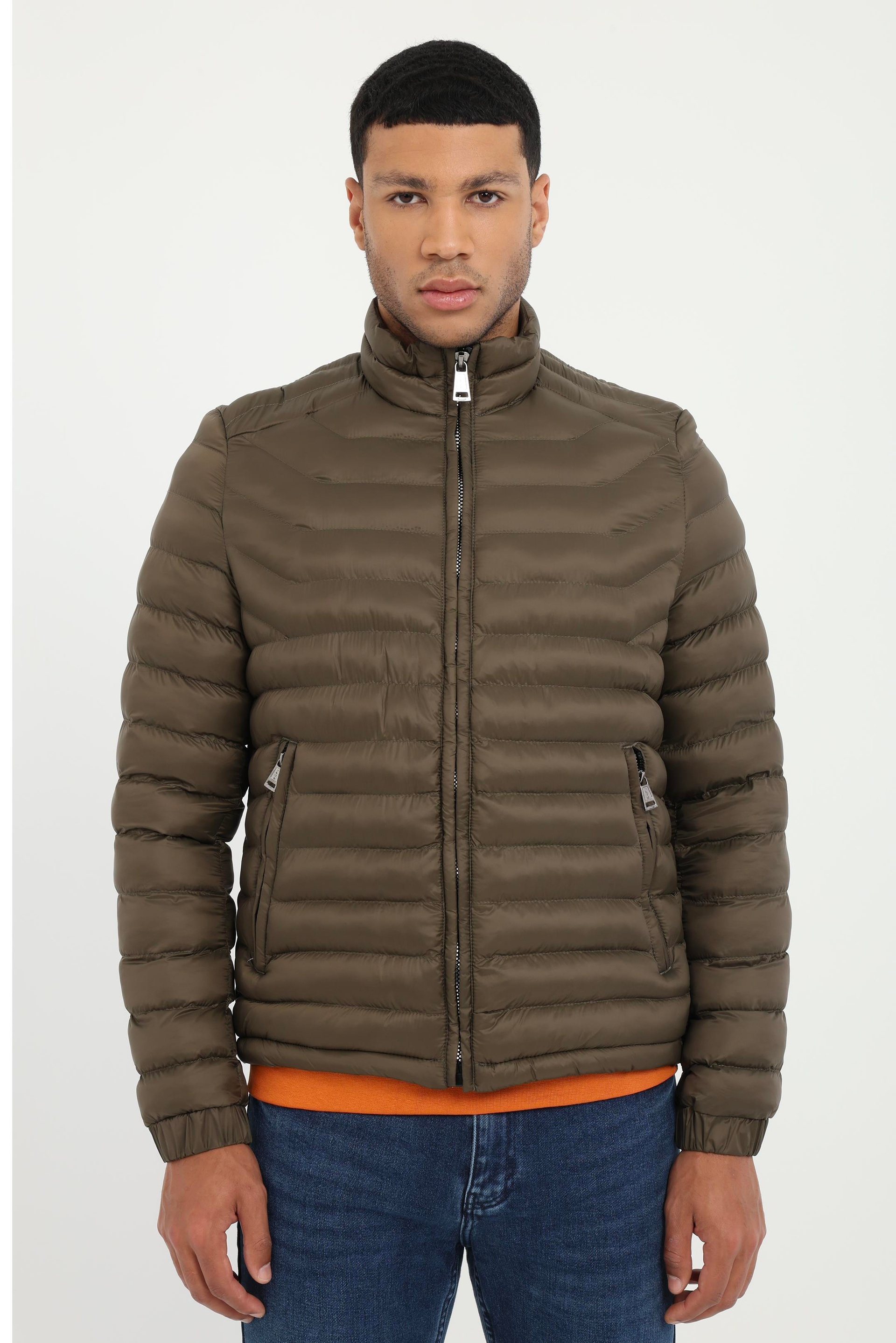 Haki   Kapitone Erkek Mont - Slim Fit