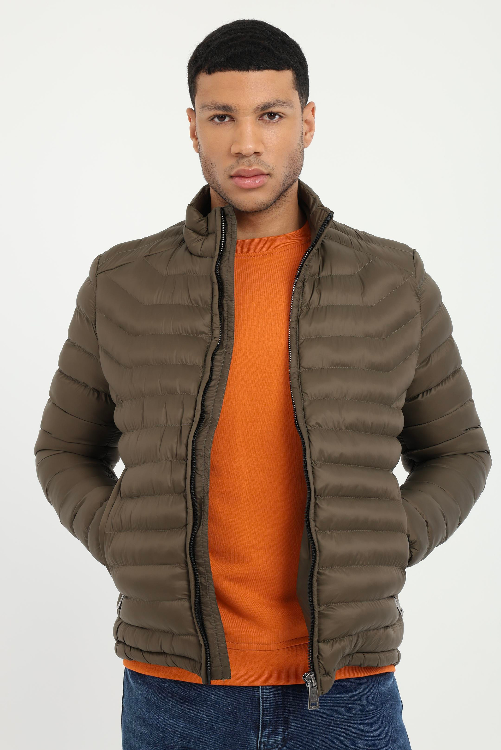 Haki   Kapitone Erkek Mont - Slim Fit