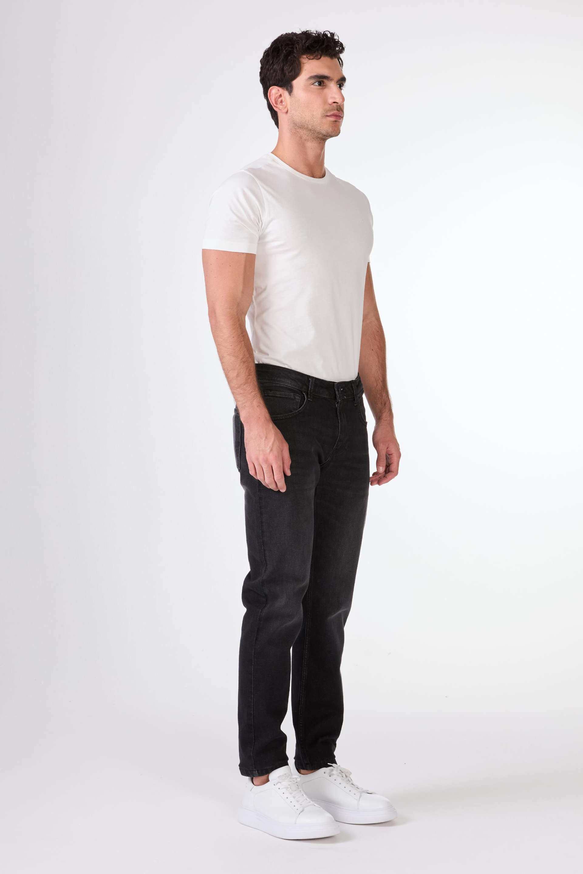 K.GRİ   DÜZ ERKEK DENIM PANTOLON - SLIM FIT