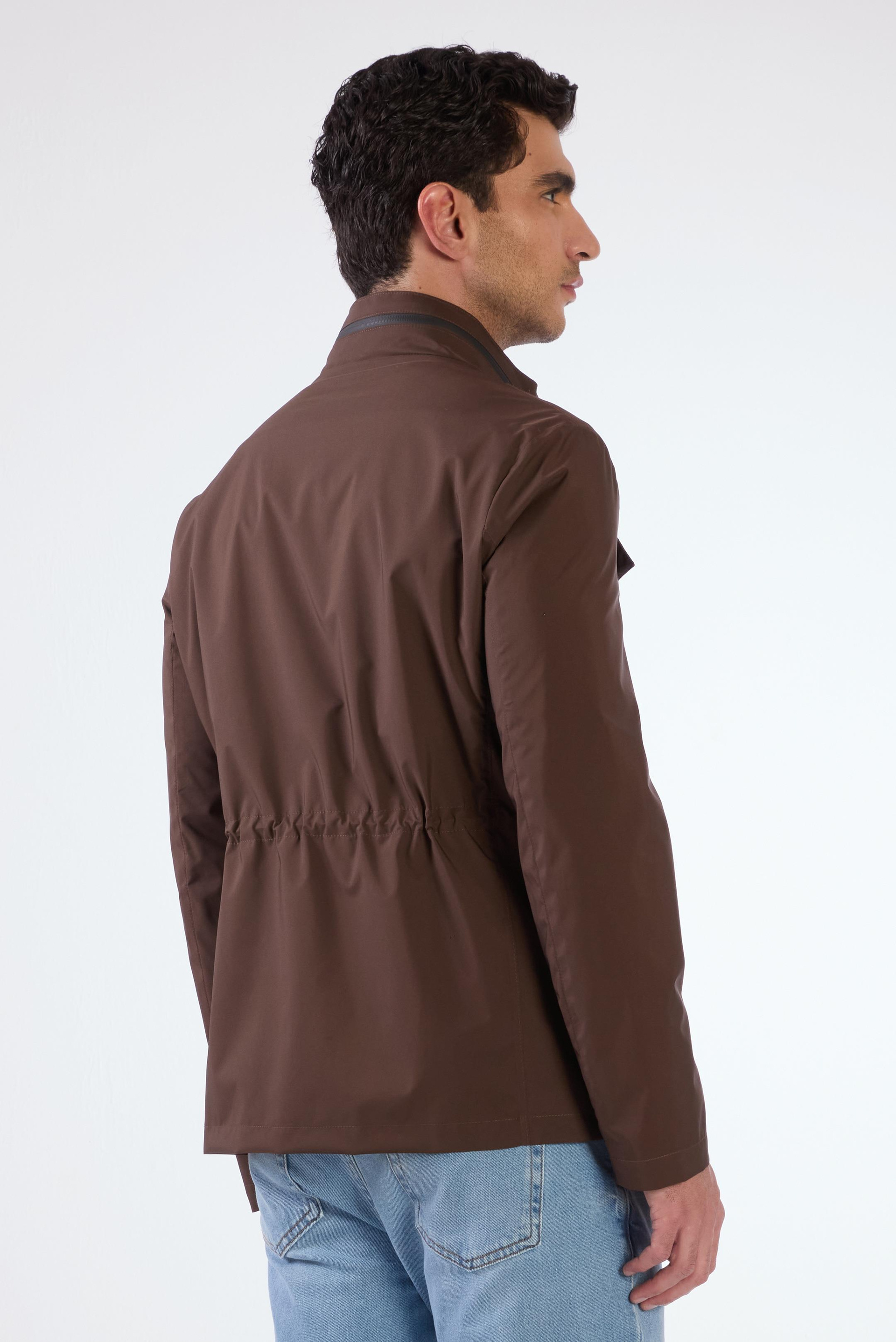 Kahverengi Erkek Regular Fit Düz Hakim Yaka Safari Mont - 104374