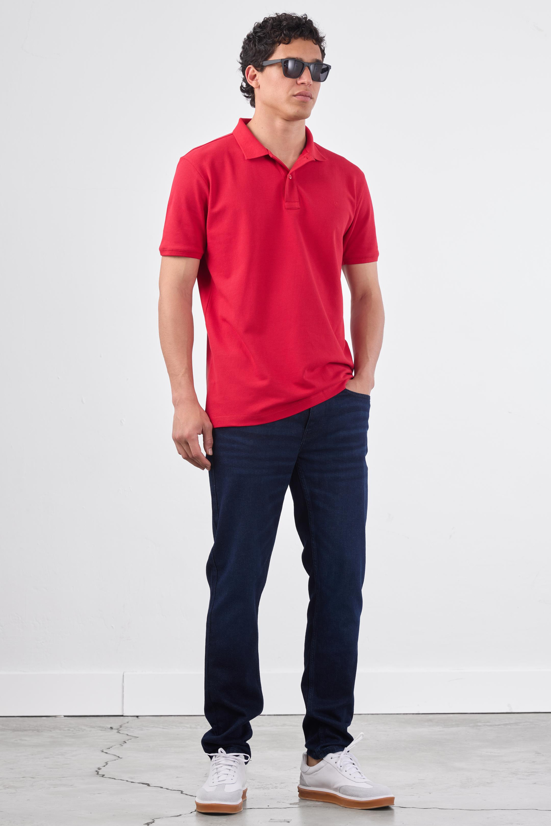 KIRMIZI   DÜZ ERKEK TSHIRT - SLIM FIT