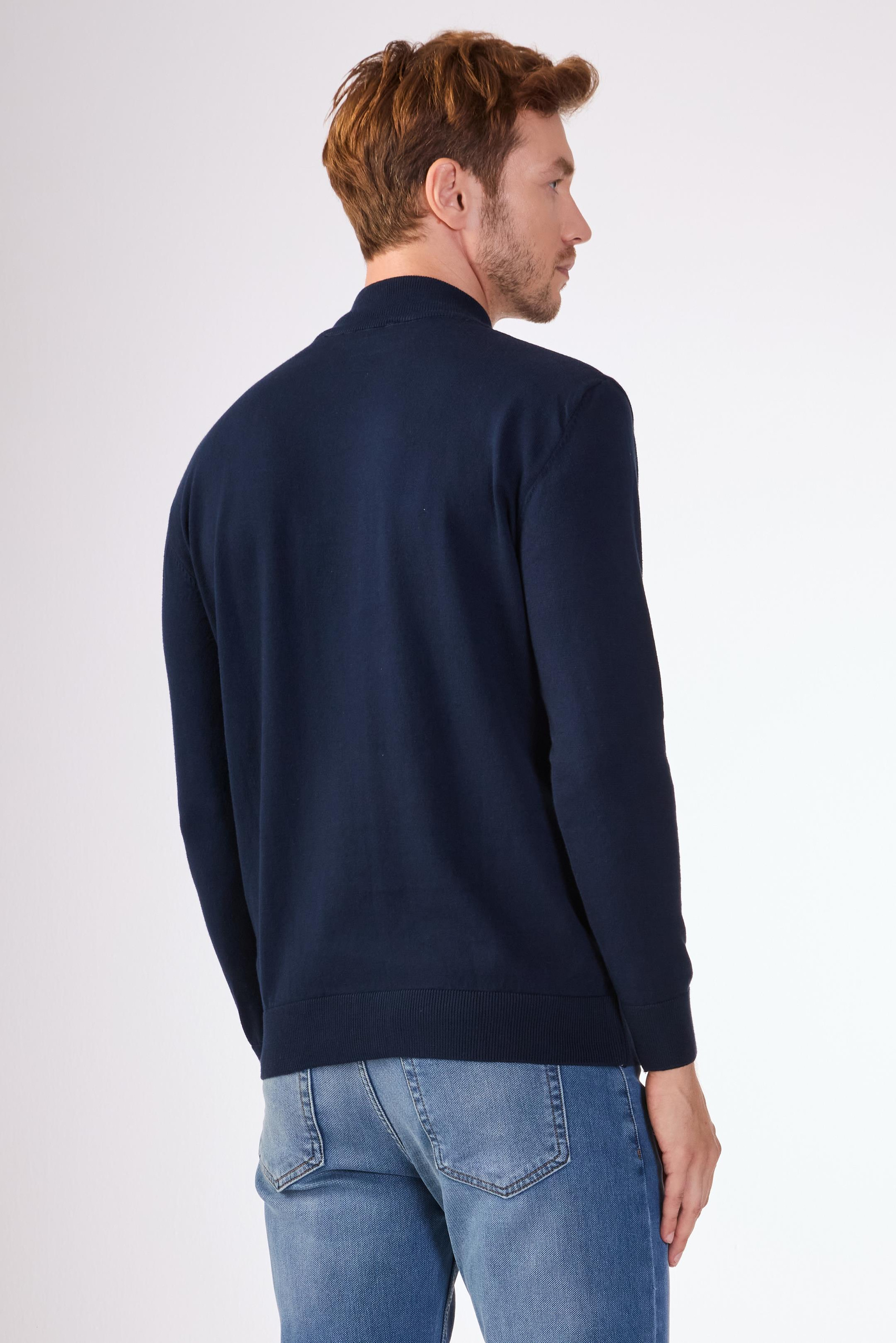 Lacivert   Düz Erkek Triko - Slim Fit