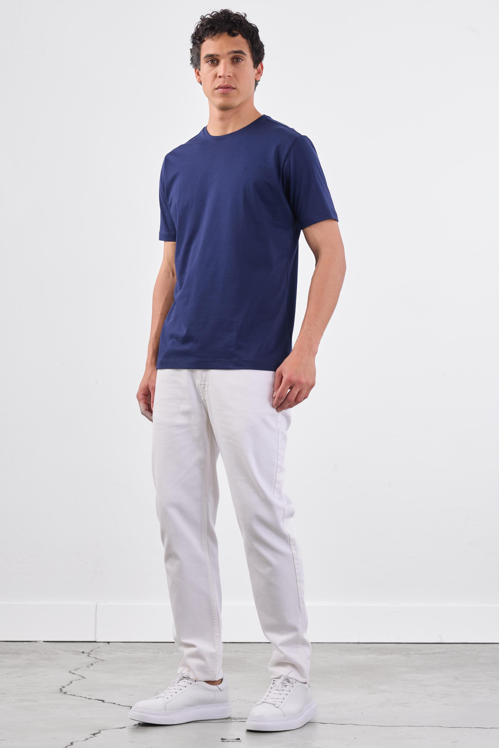 LACİVERT   DÜZ ERKEK TSHIRT - SLIM FIT