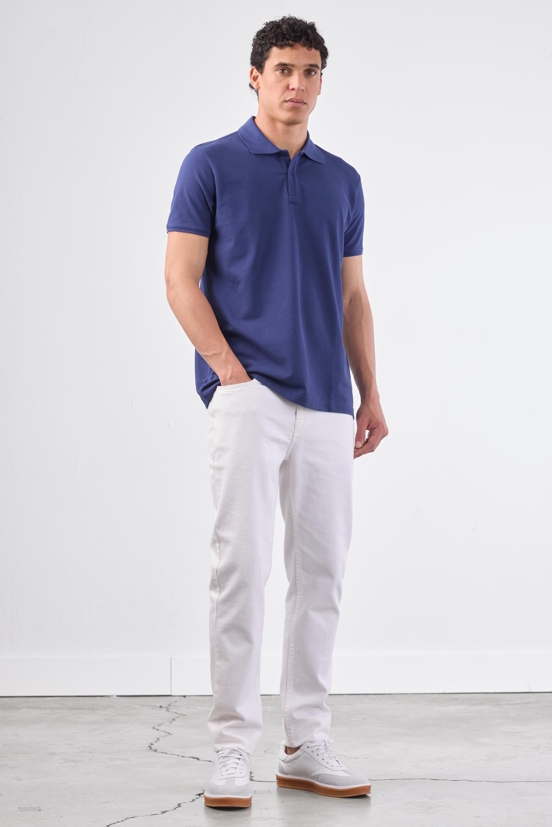 LACİVERT   DÜZ ERKEK TSHIRT - SLIM FIT