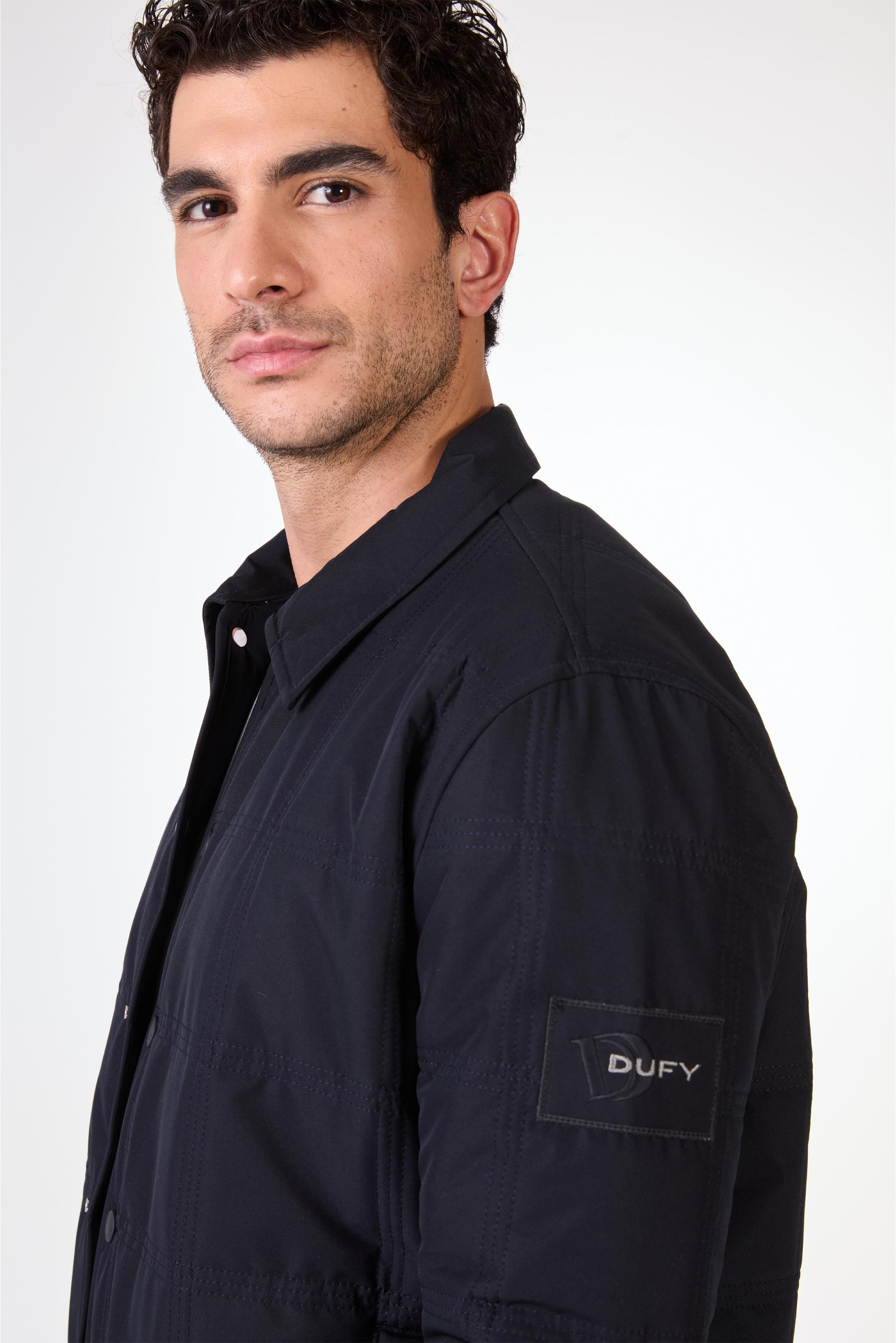 Lacivert   Kapitone Erkek Mont - Slim Fit