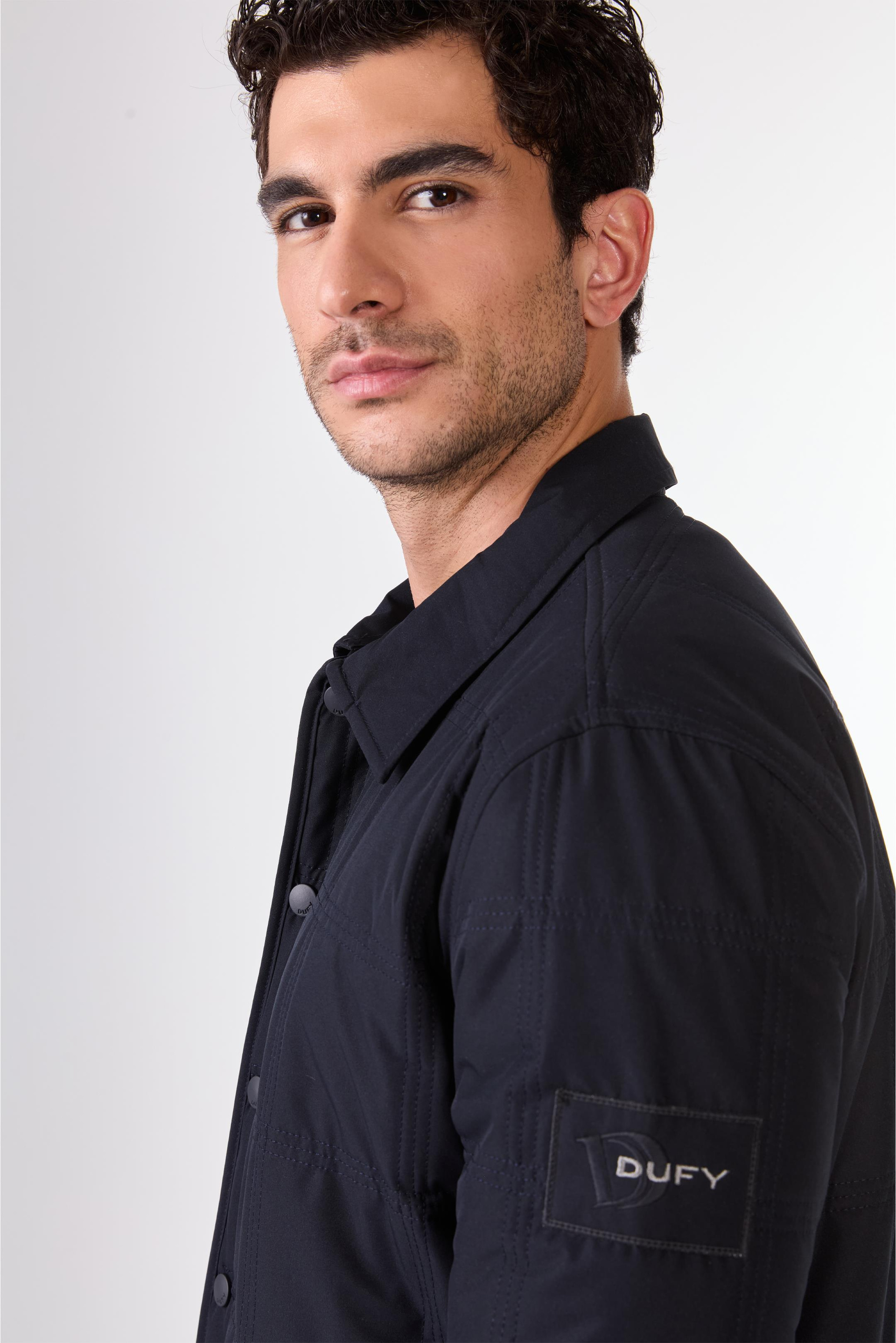 Lacivert   Kapitone Erkek Mont - Slim Fit