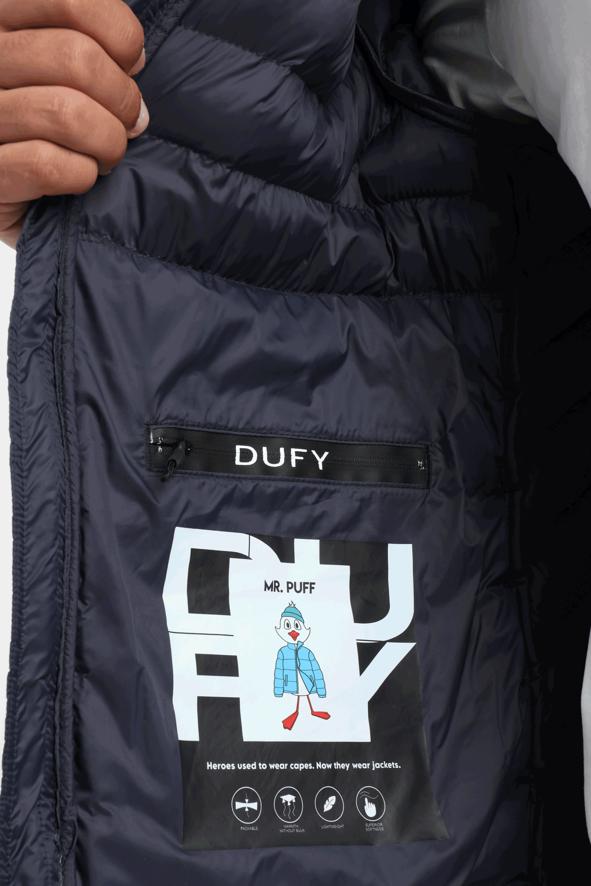 Lacivert   Kapitone Erkek Mont - Slim Fit