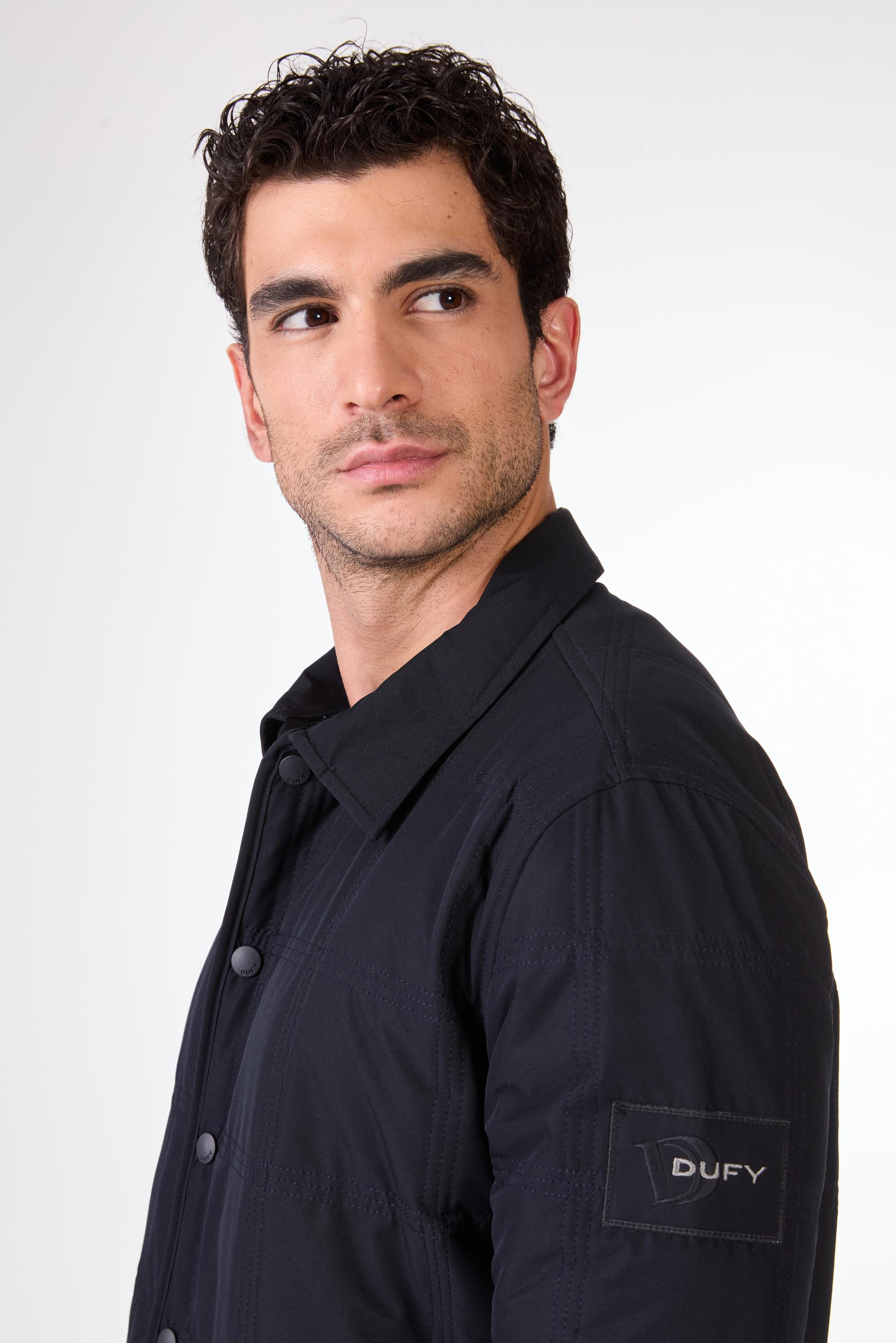 Lacivert   Kapitone Erkek Mont - Slim Fit