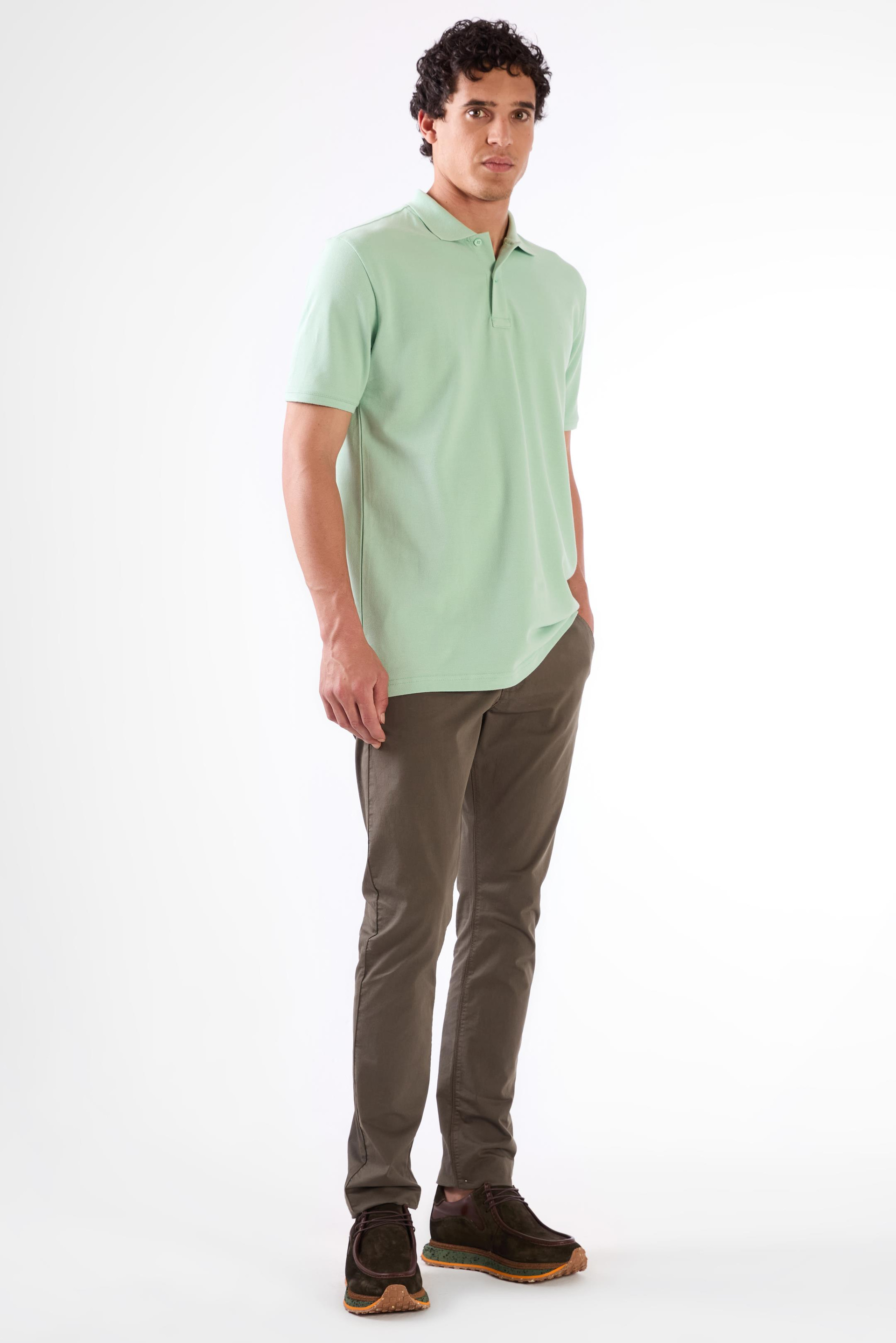 MİNT YEŞİLİ   DÜZ ERKEK TSHIRT - SLIM FIT