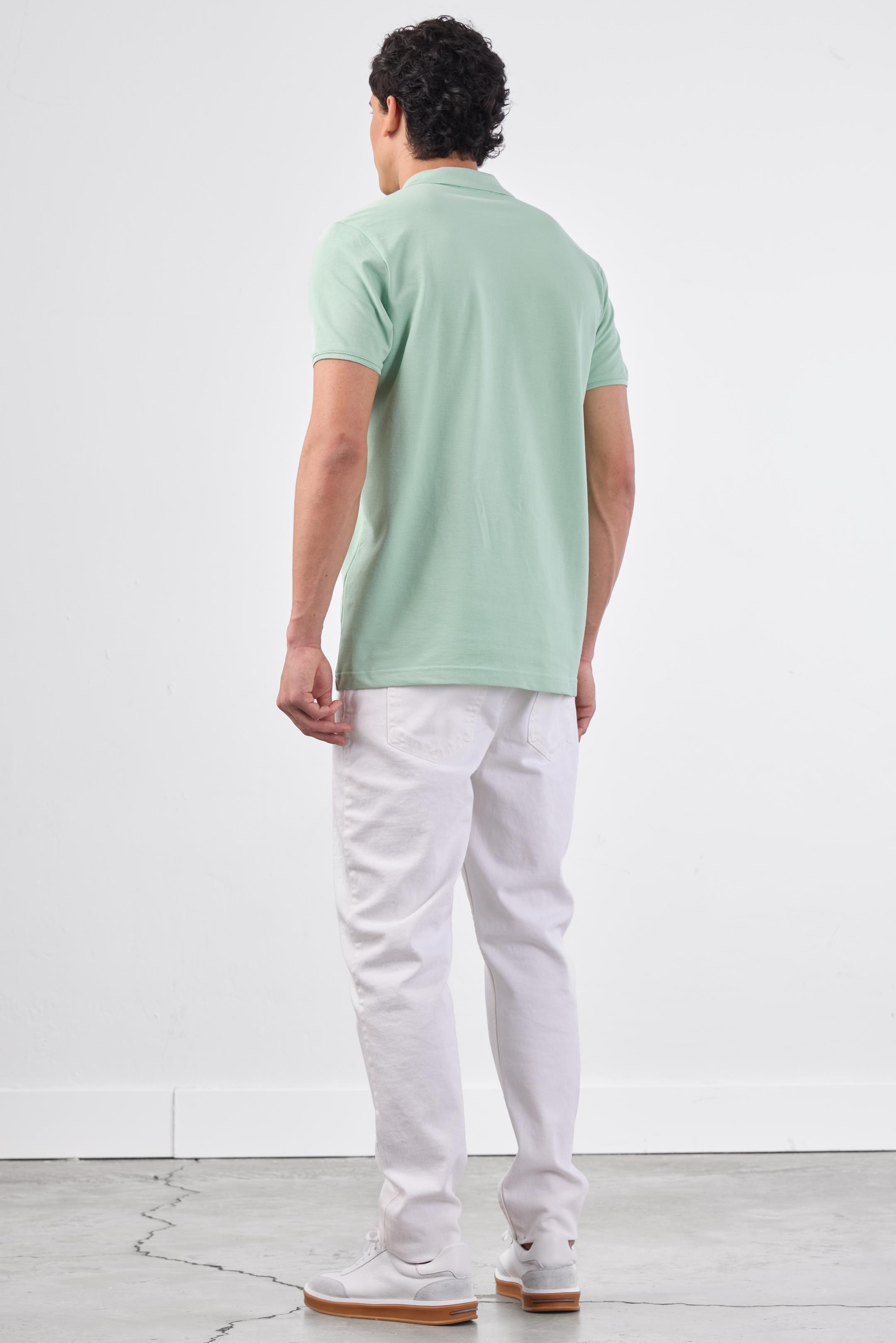 MİNT YEŞİLİ   DÜZ ERKEK TSHIRT - SLIM FIT