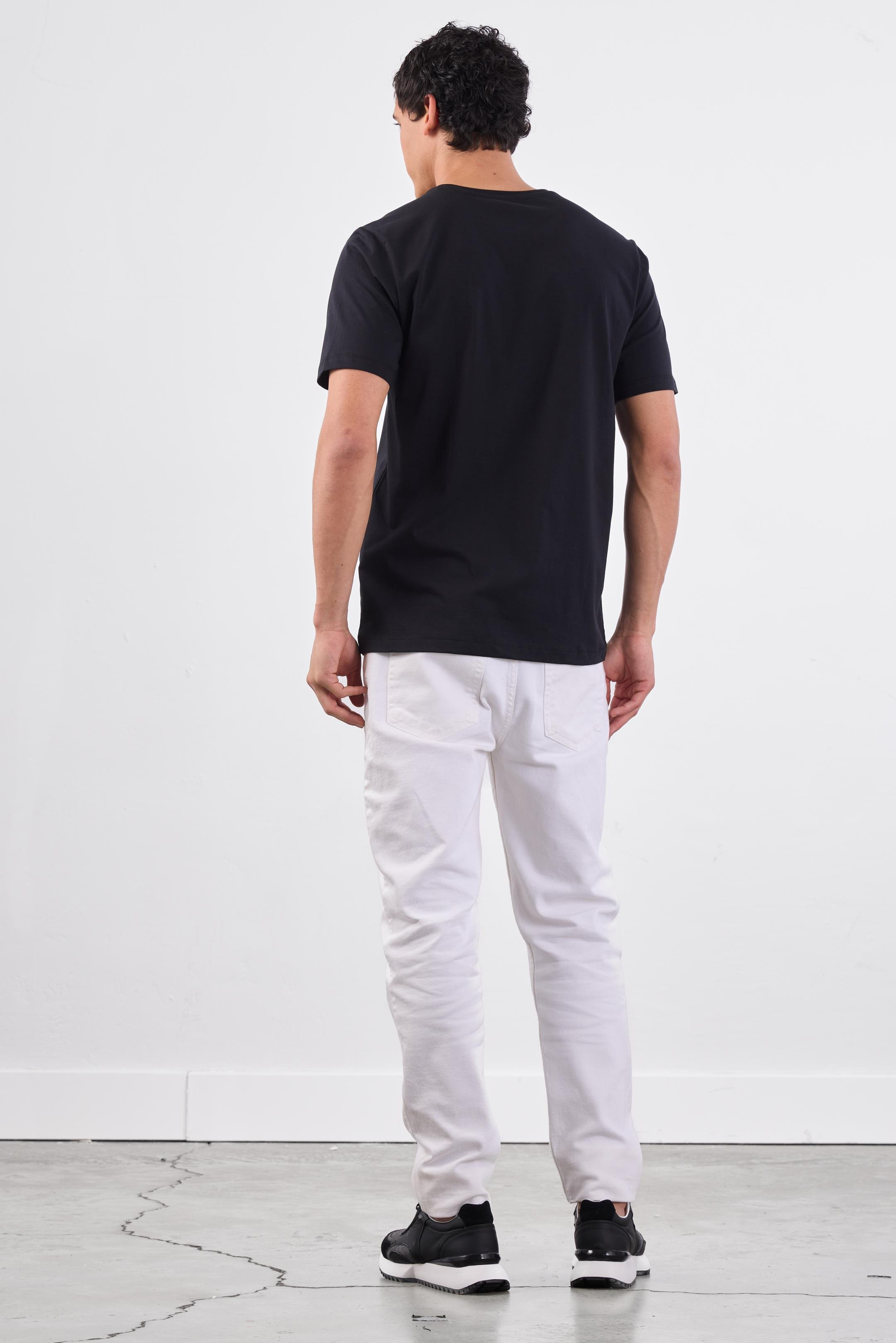 SİYAH   DÜZ ERKEK TSHIRT - SLIM FIT